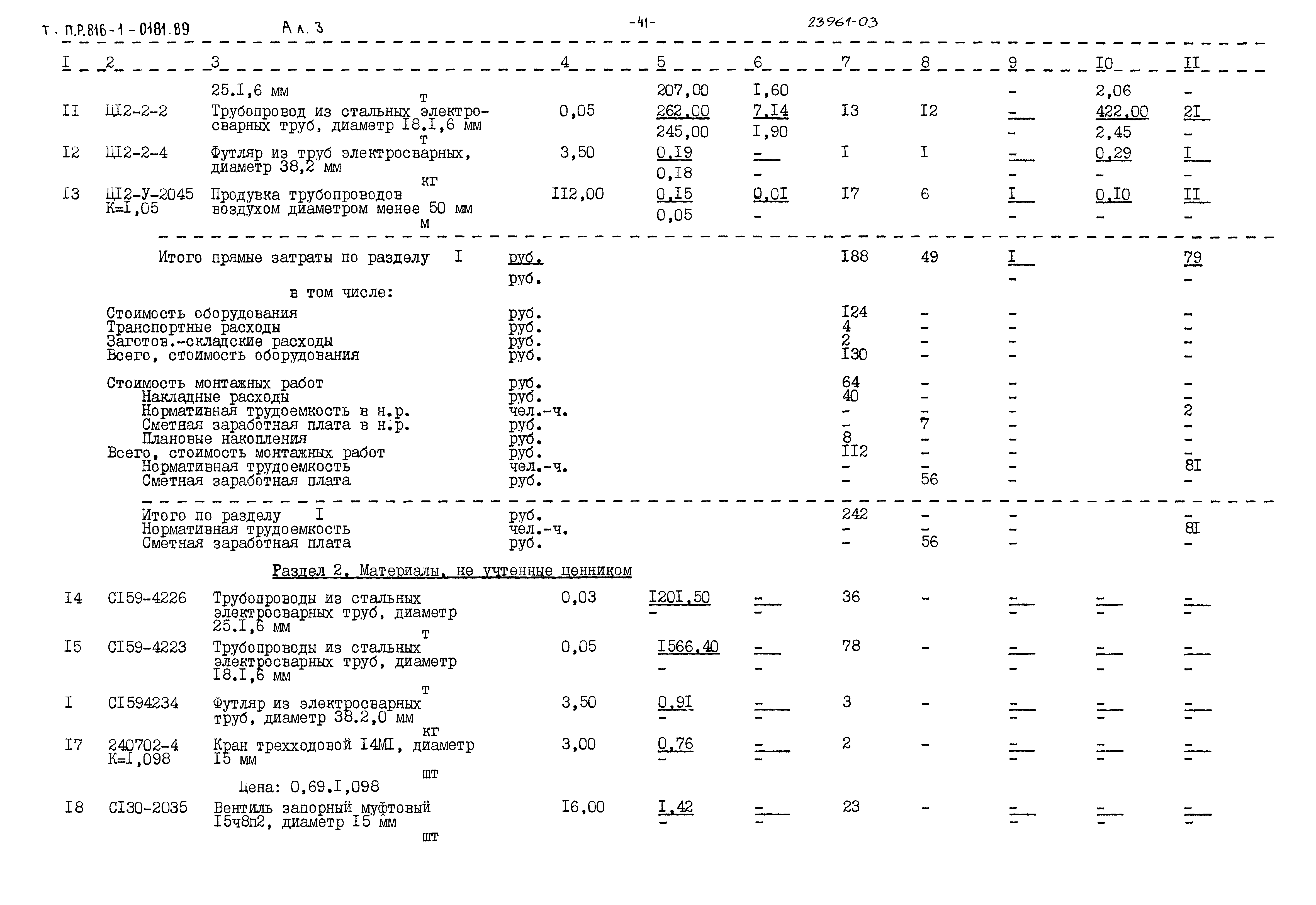 Типовые проектные решения 816-1-0181.89