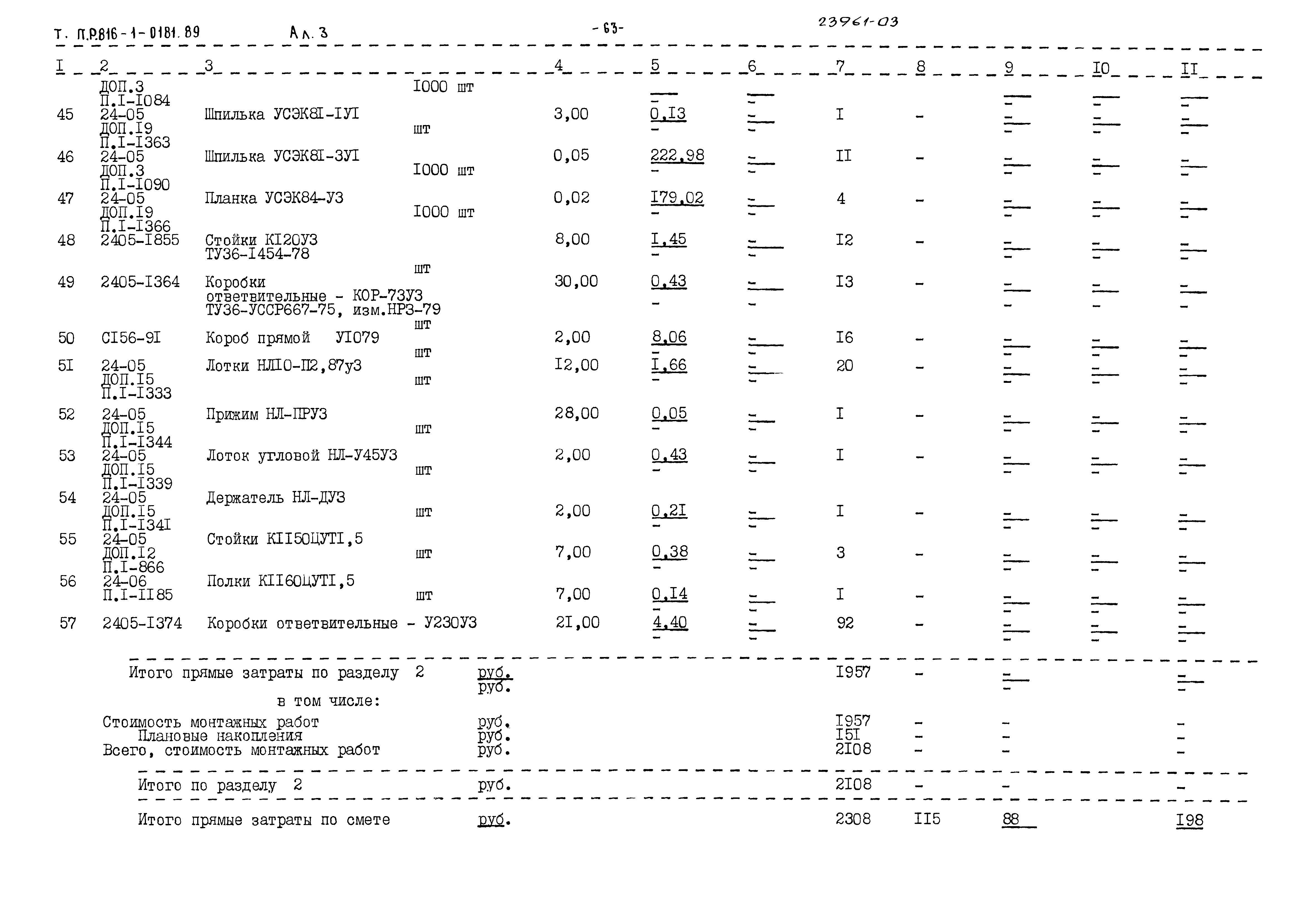 Типовые проектные решения 816-1-0181.89