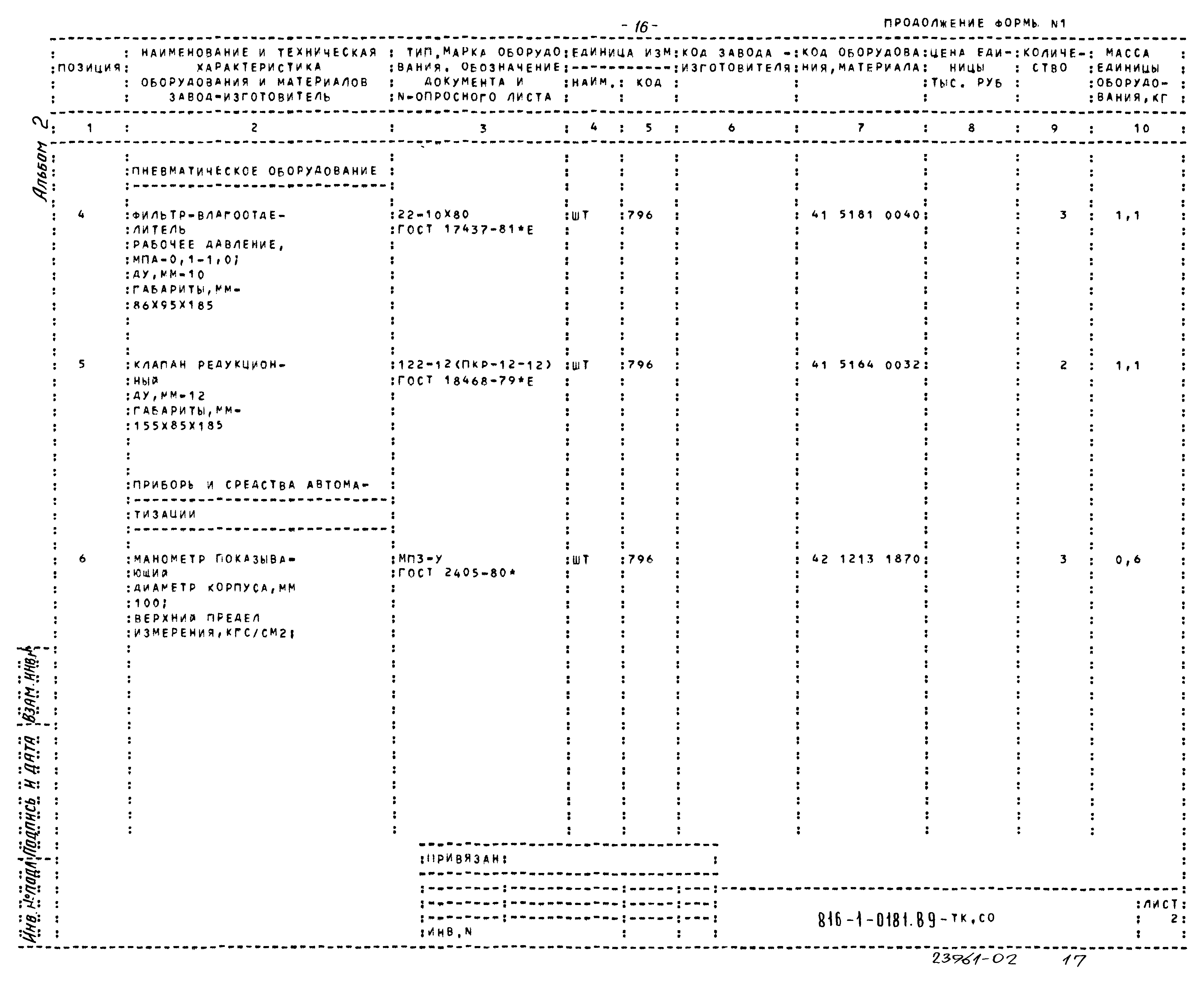 Типовые проектные решения 816-1-0181.89