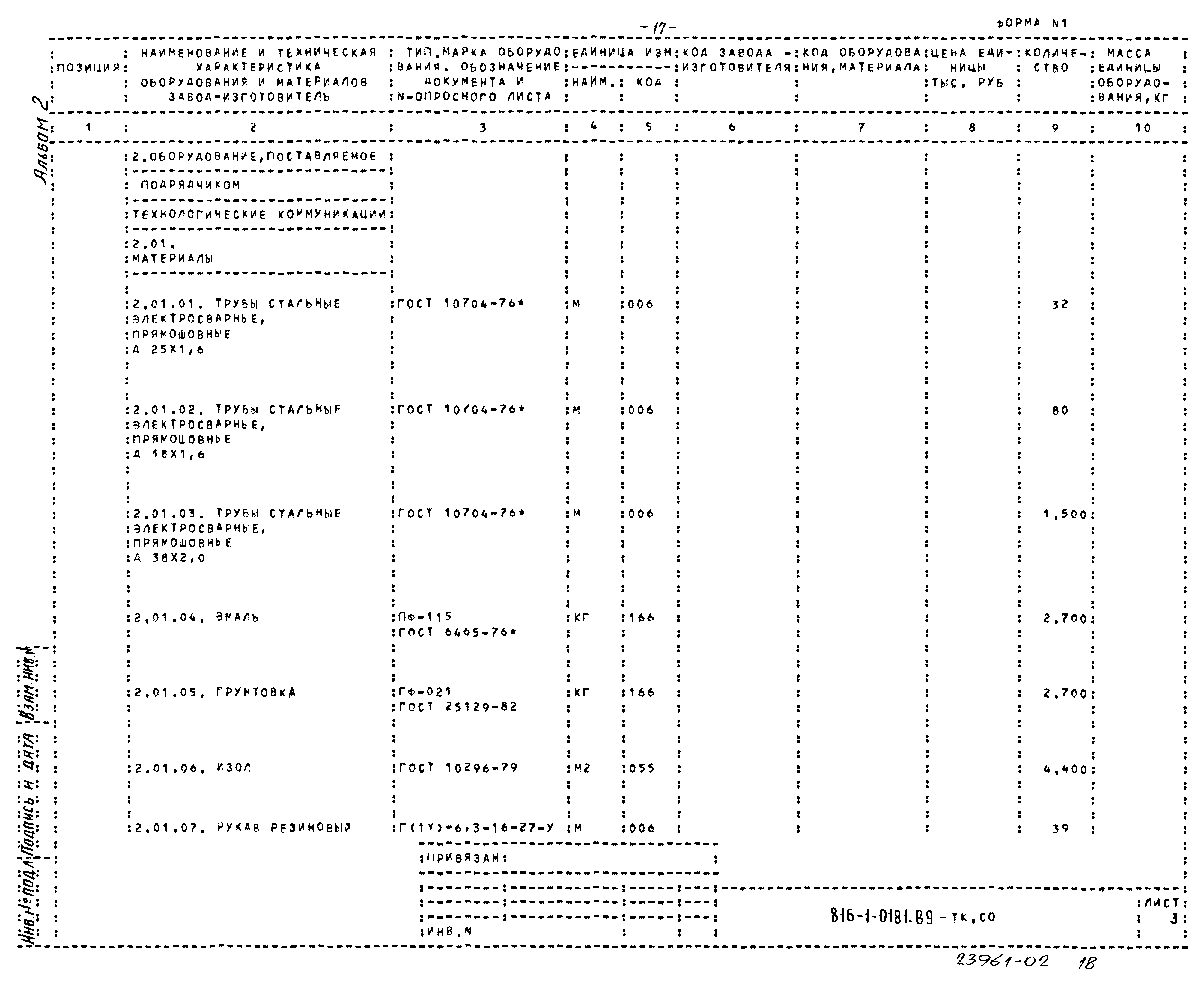 Типовые проектные решения 816-1-0181.89