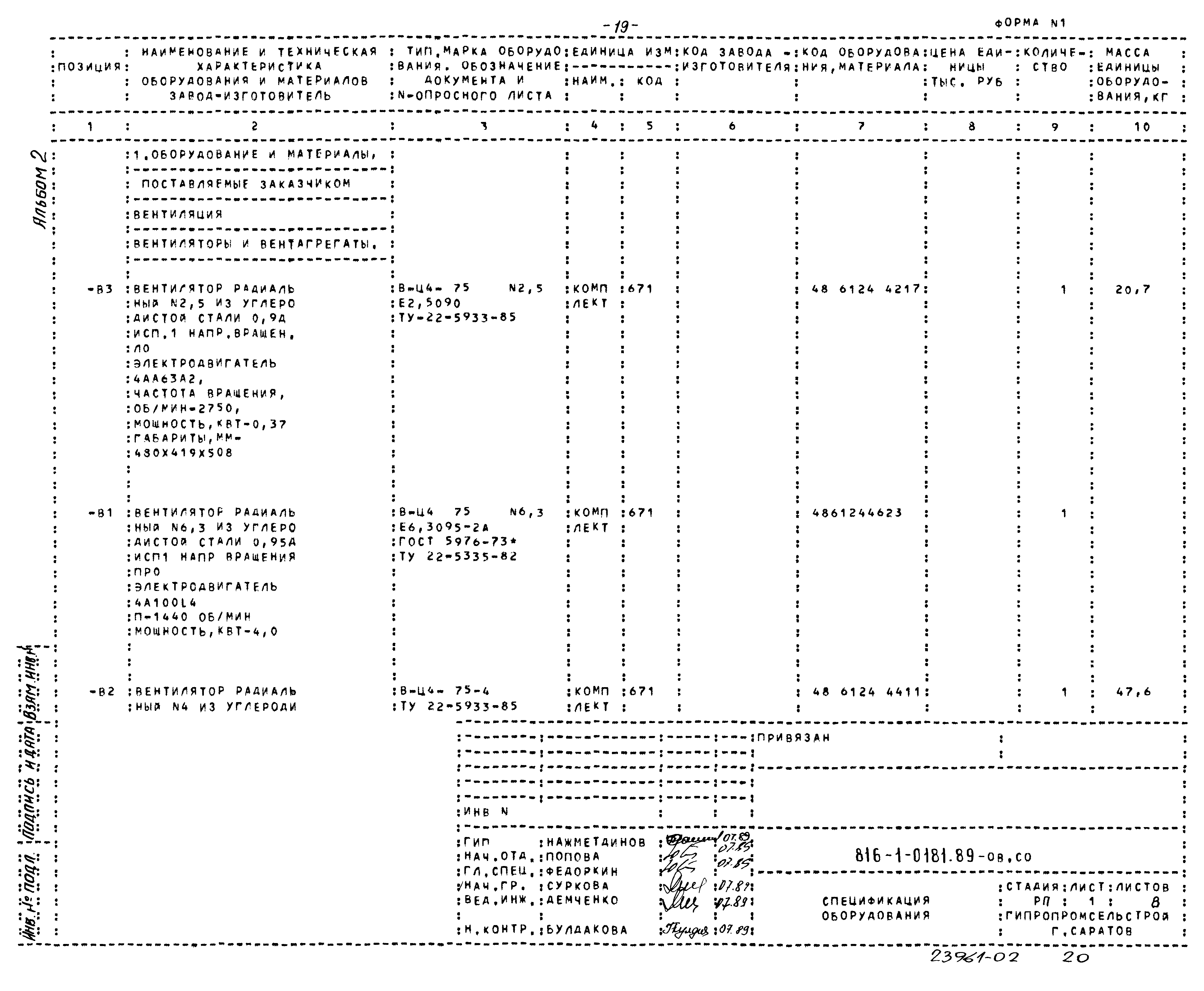 Типовые проектные решения 816-1-0181.89