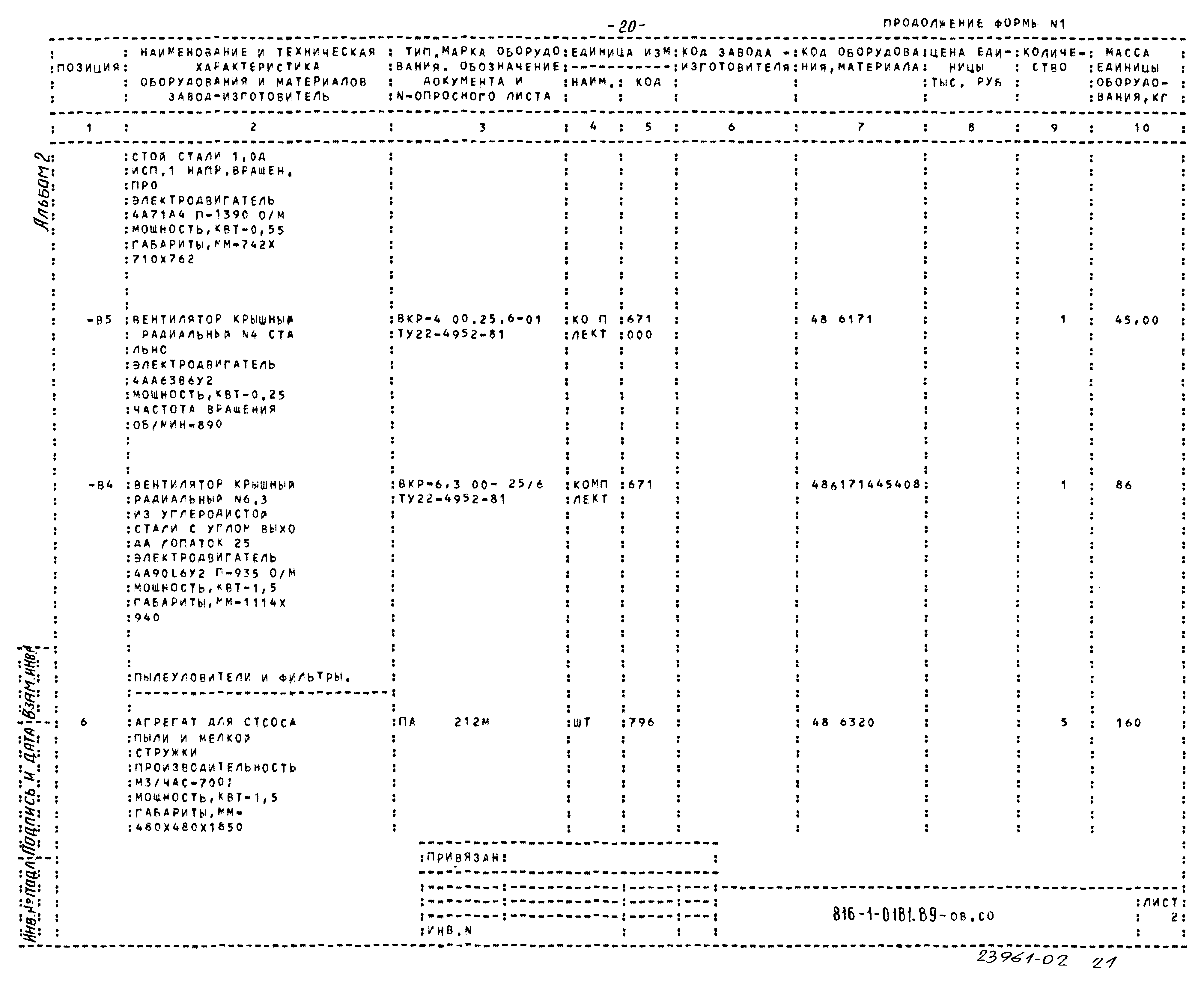 Типовые проектные решения 816-1-0181.89