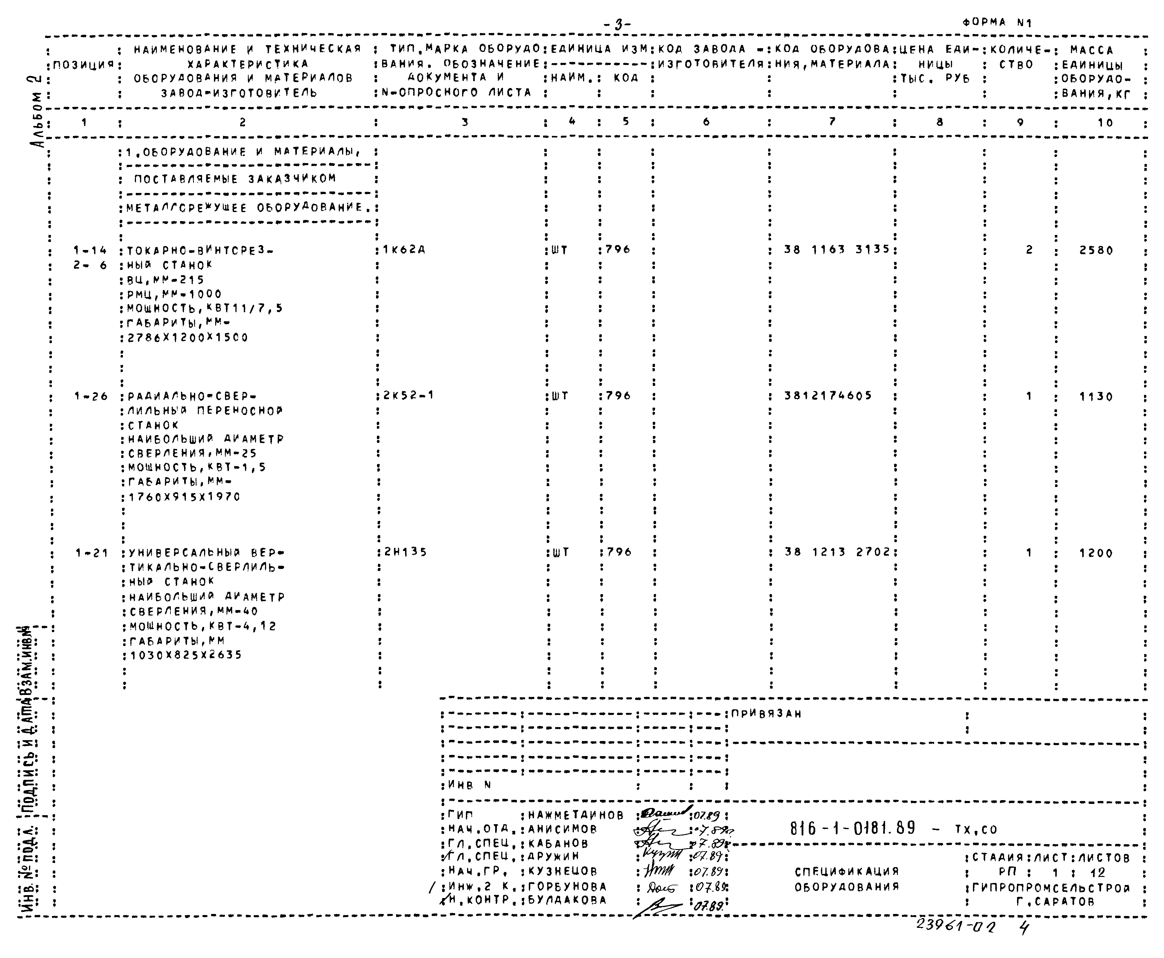 Типовые проектные решения 816-1-0181.89