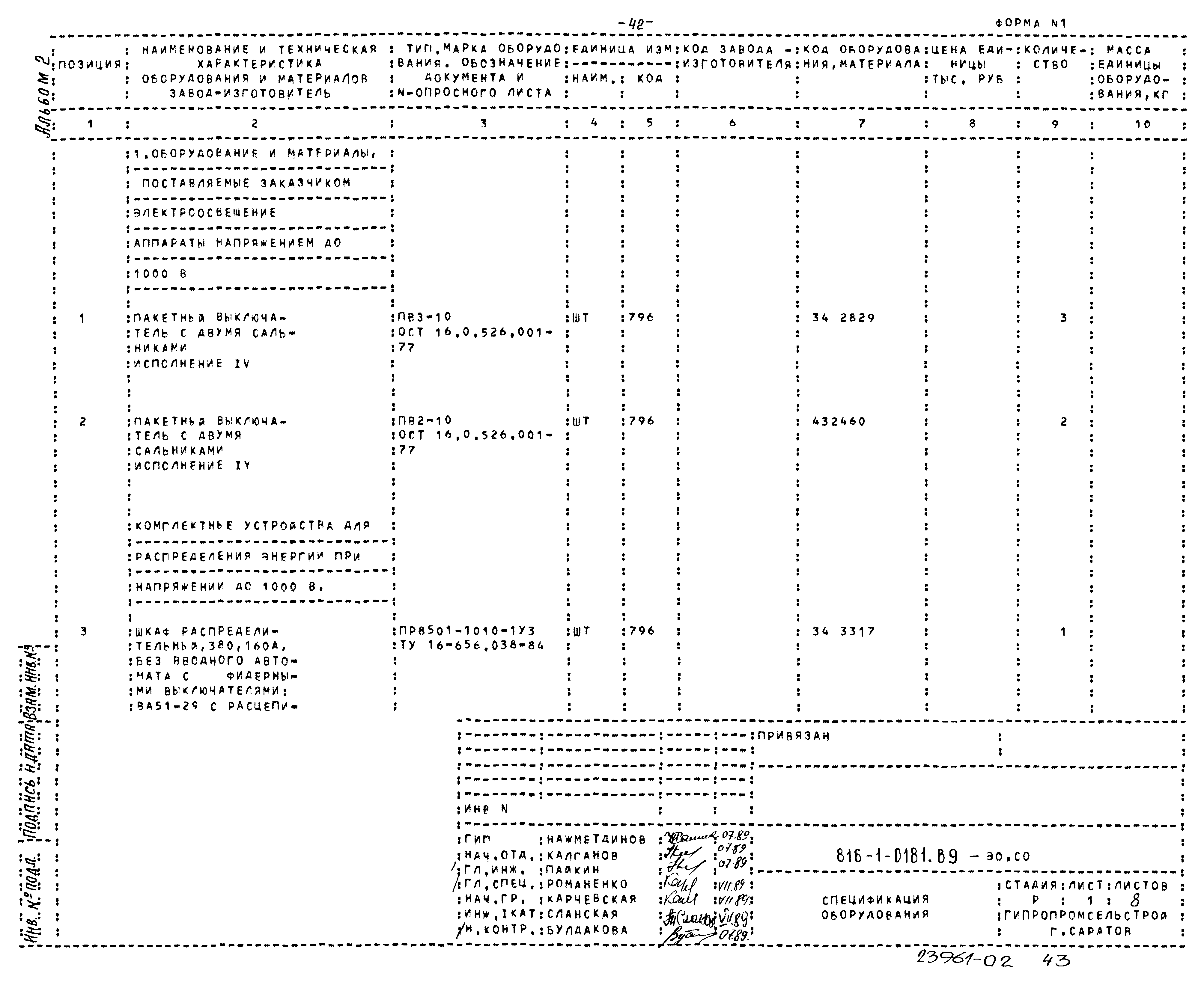 Типовые проектные решения 816-1-0181.89