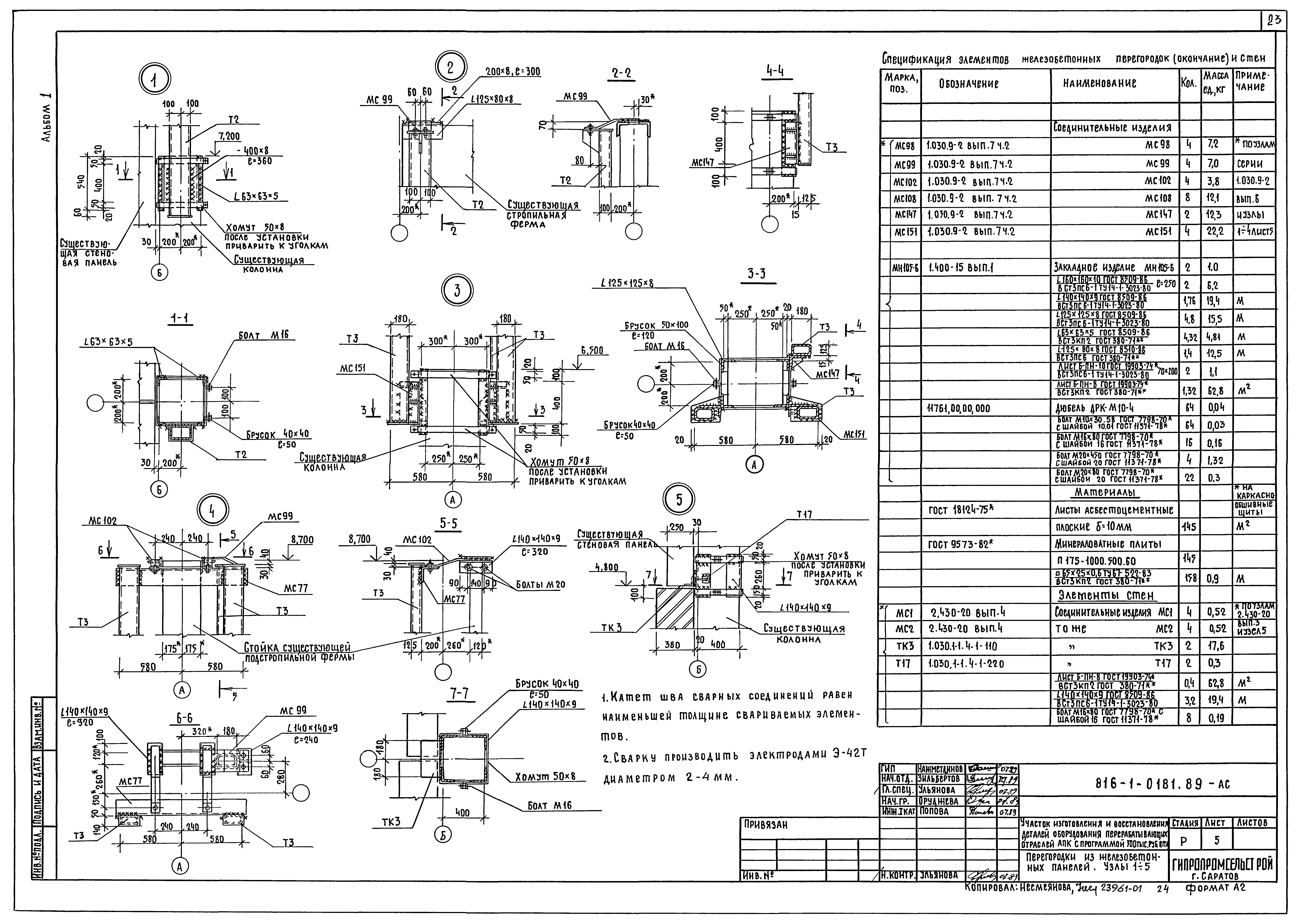 Типовые проектные решения 816-1-0181.89
