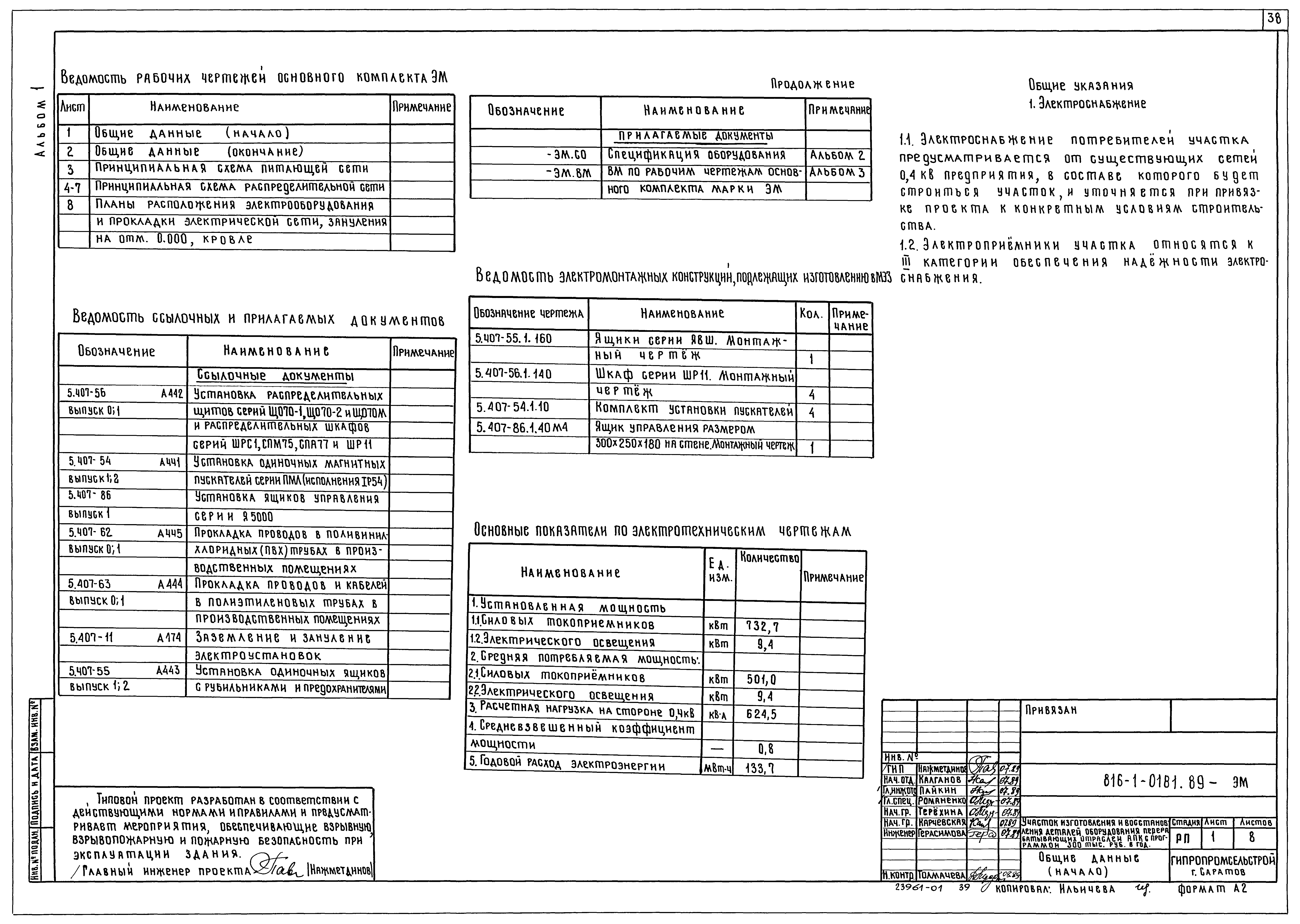 Типовые проектные решения 816-1-0181.89