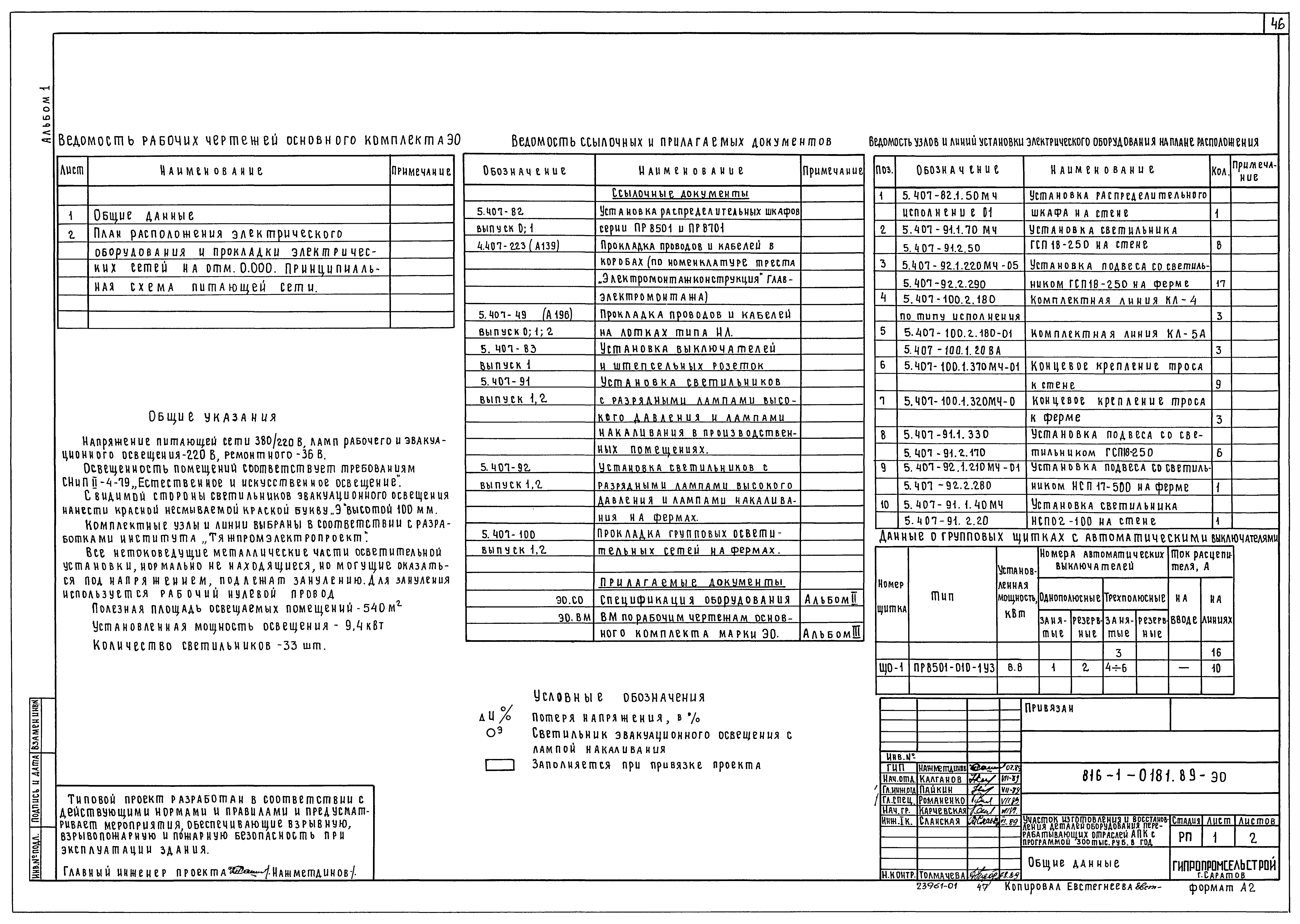 Типовые проектные решения 816-1-0181.89