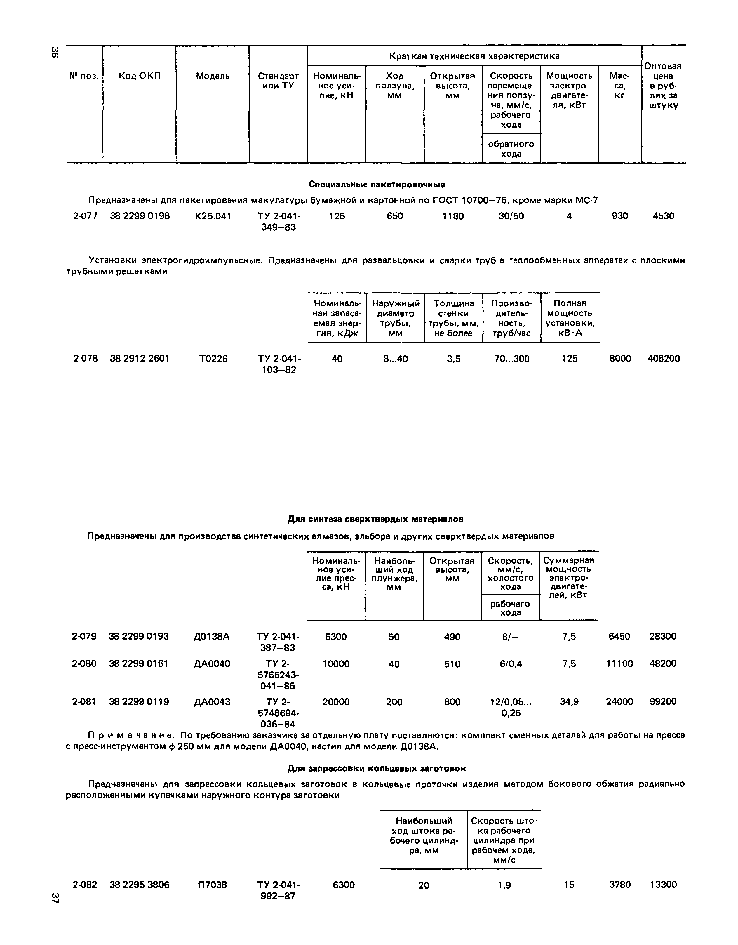 Прейскурант 18-03