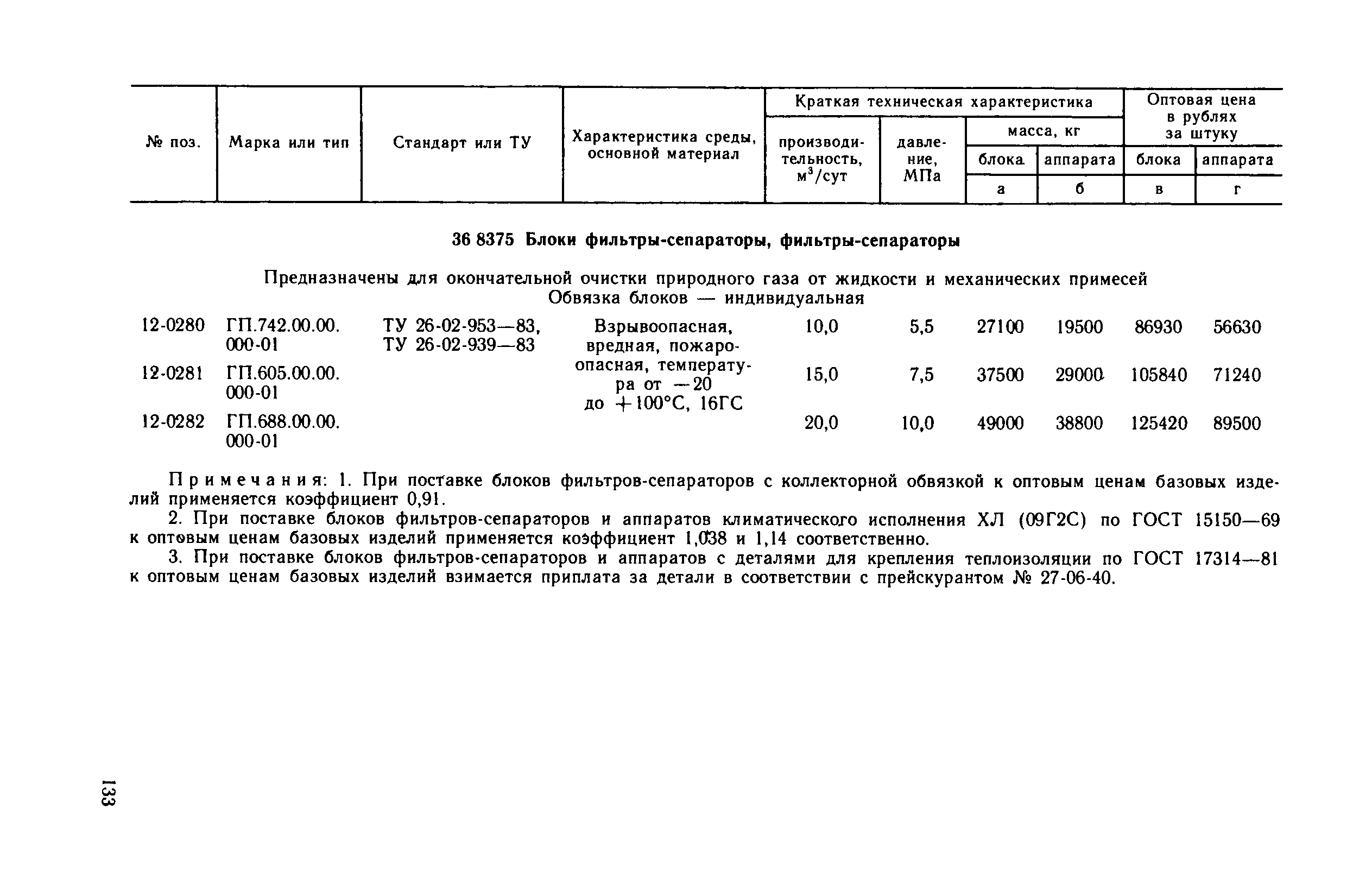 Прейскурант 23-03