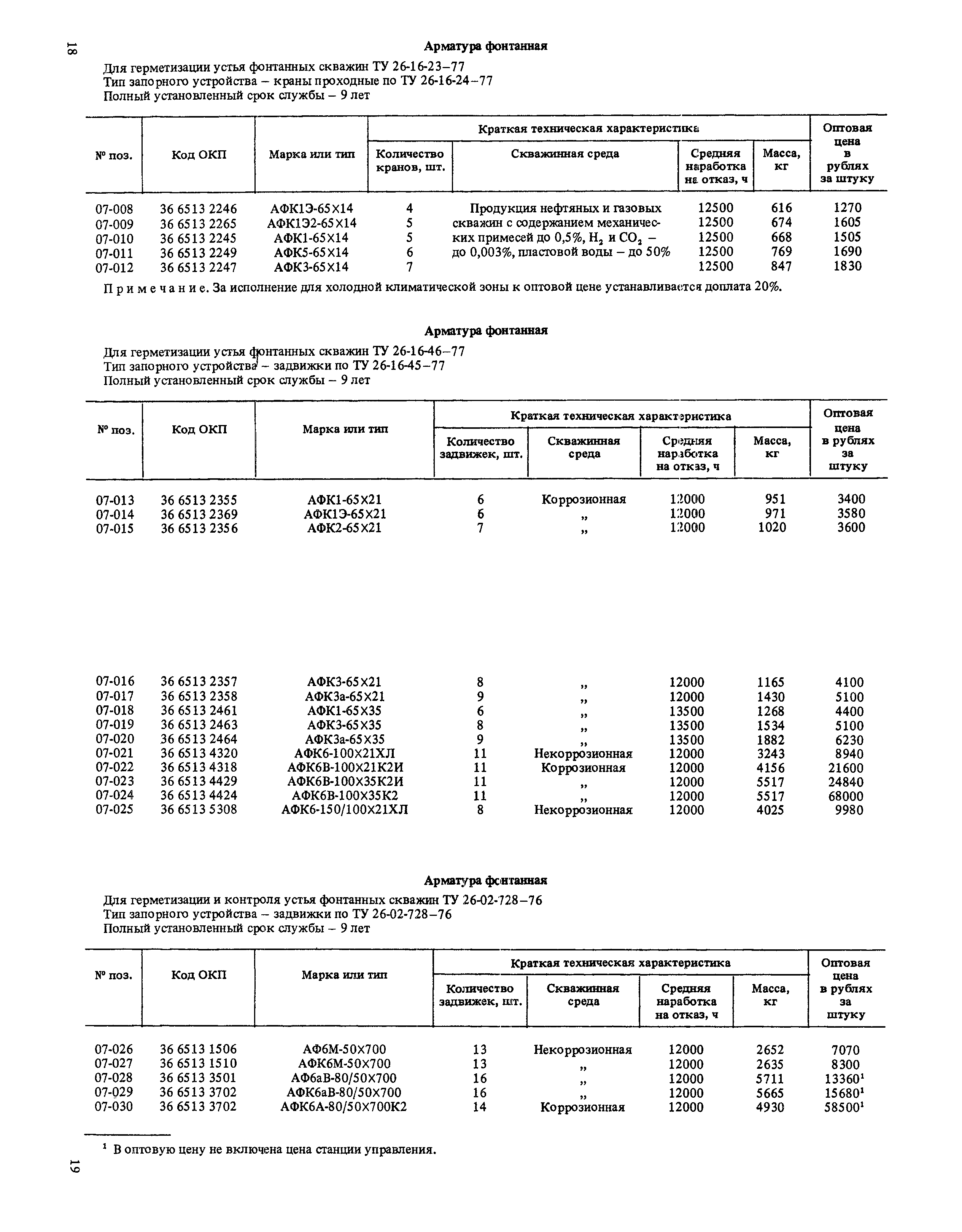 Прейскурант 19-03