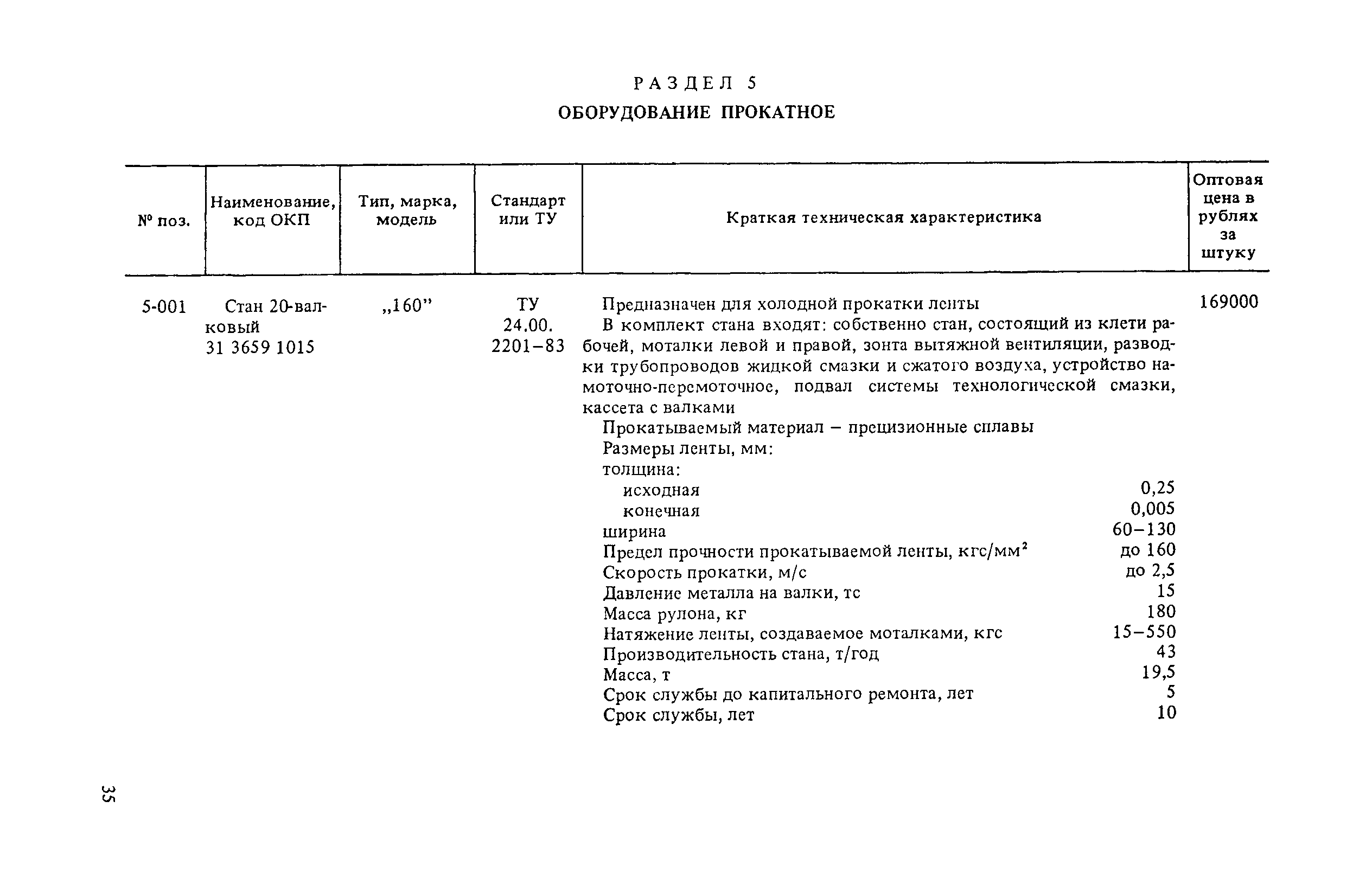 Прейскурант 19-01