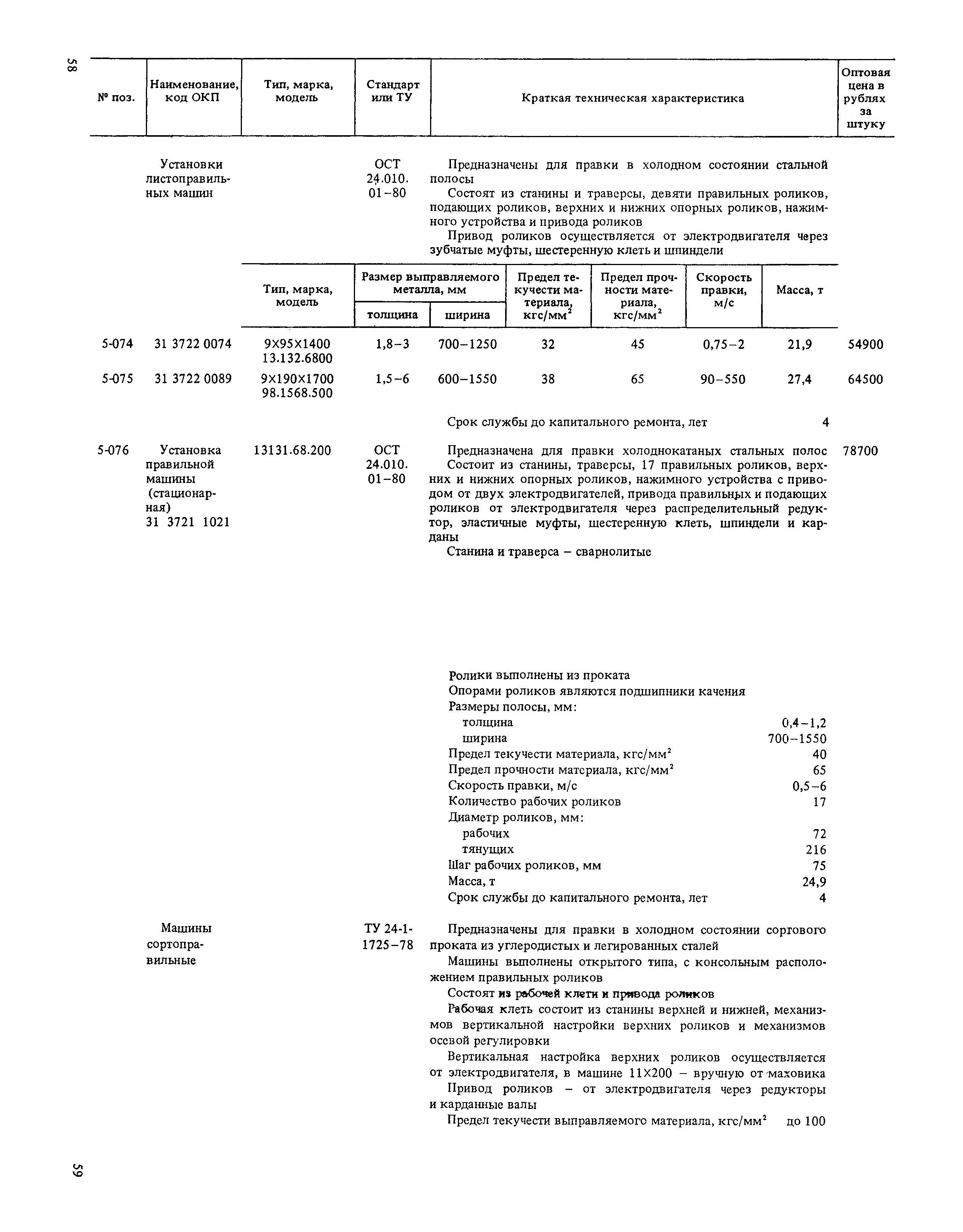 Прейскурант 19-01