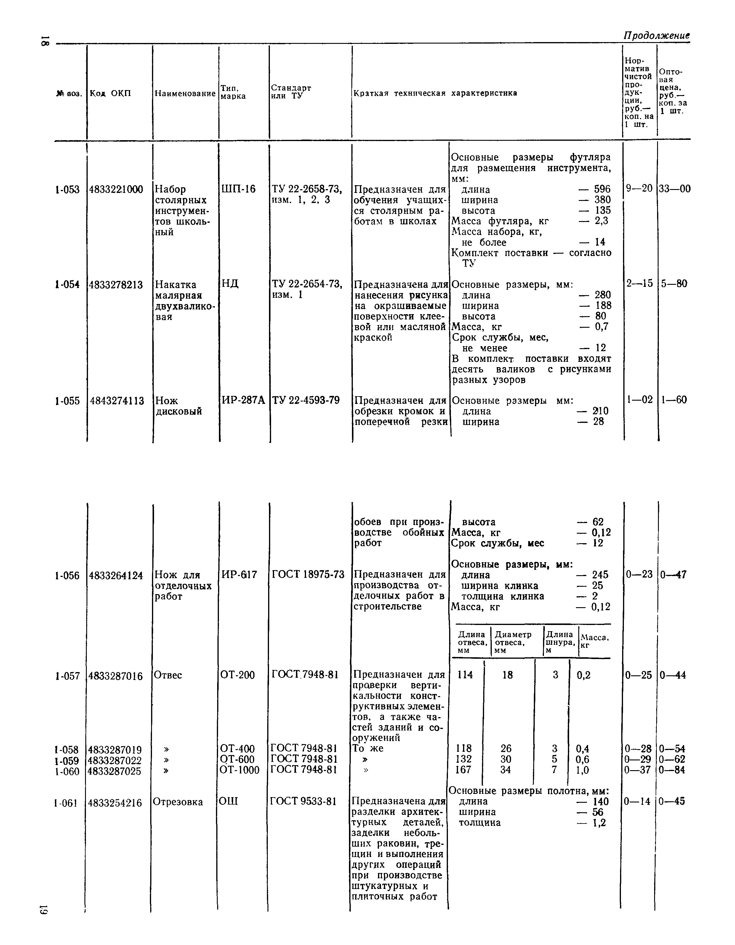 Прейскурант 22-04-49