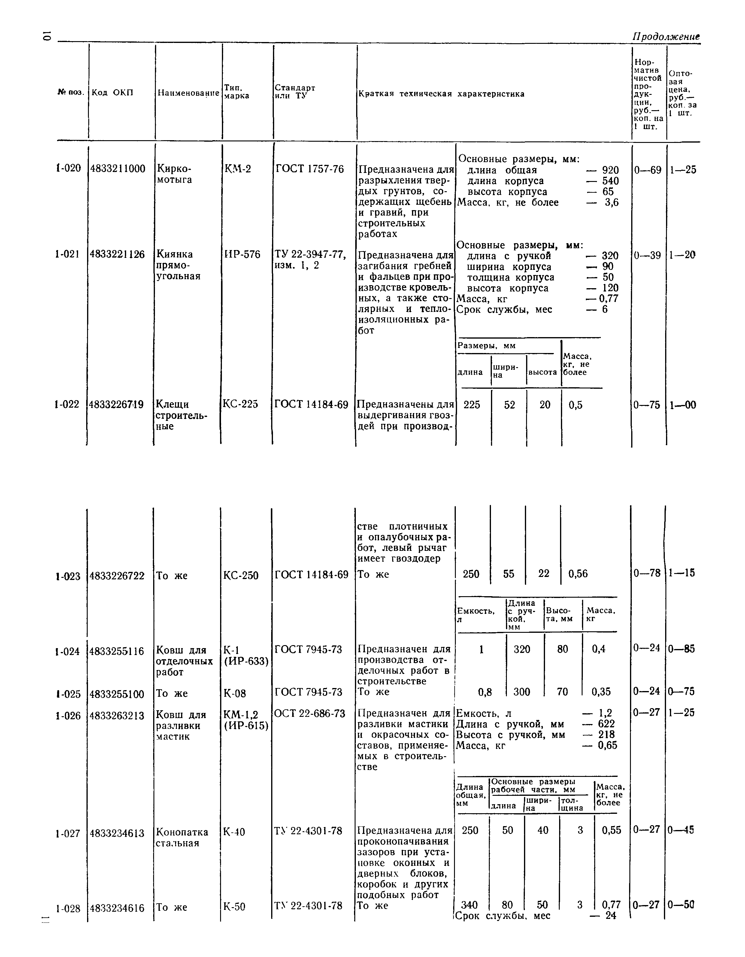 Прейскурант 22-04-49