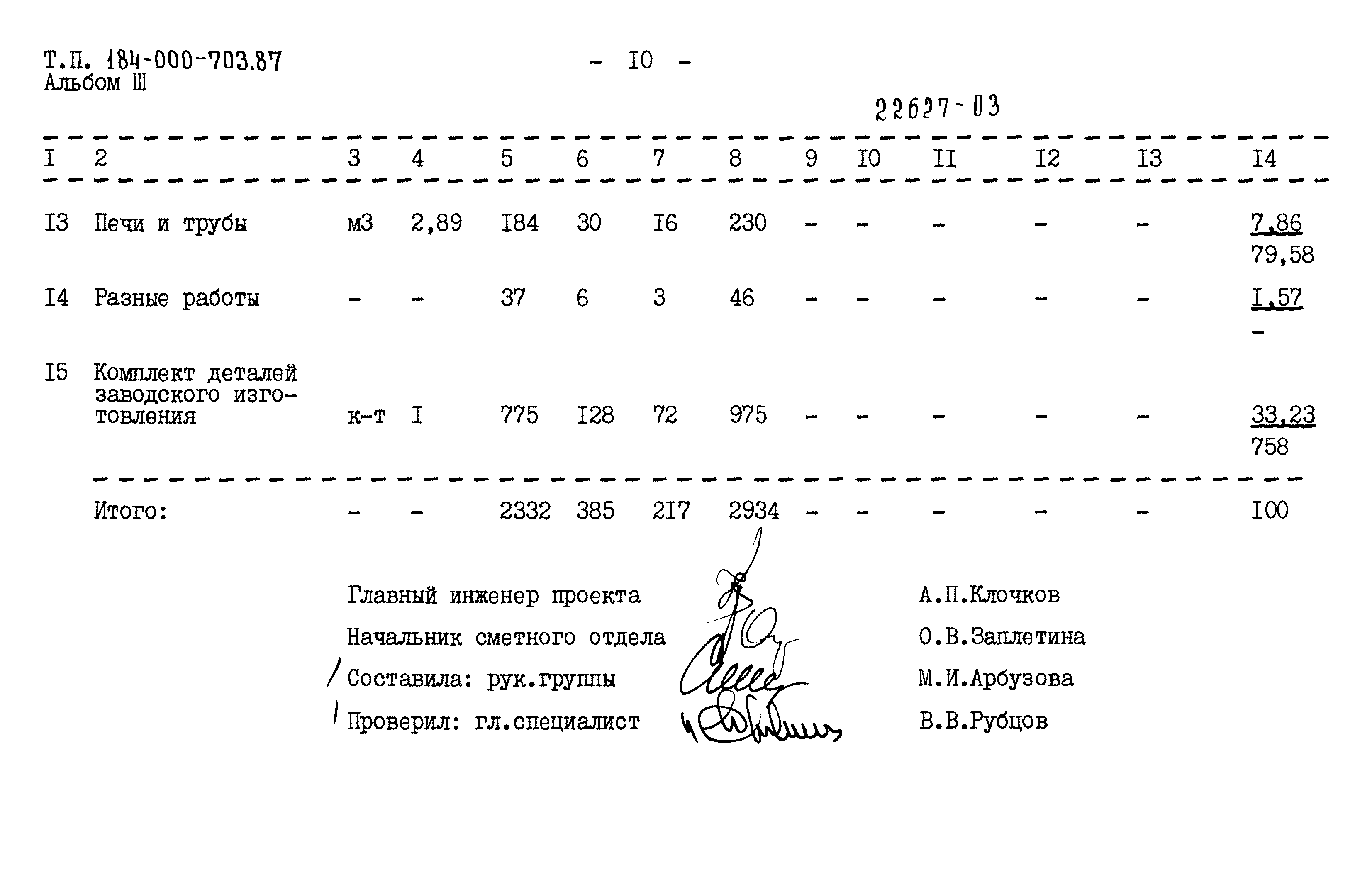 Типовой проект 184-000-703.87