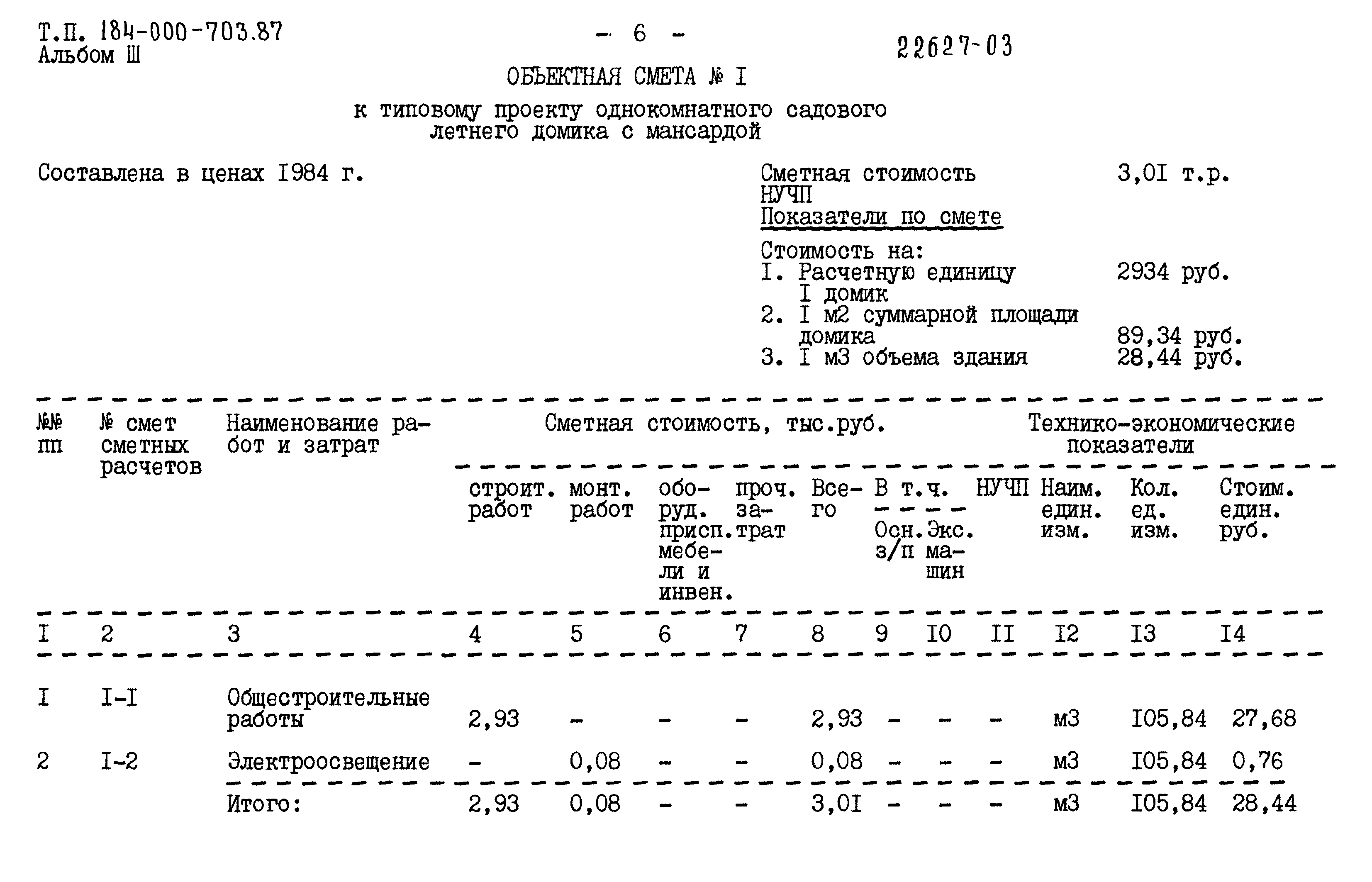 Типовой проект 184-000-703.87