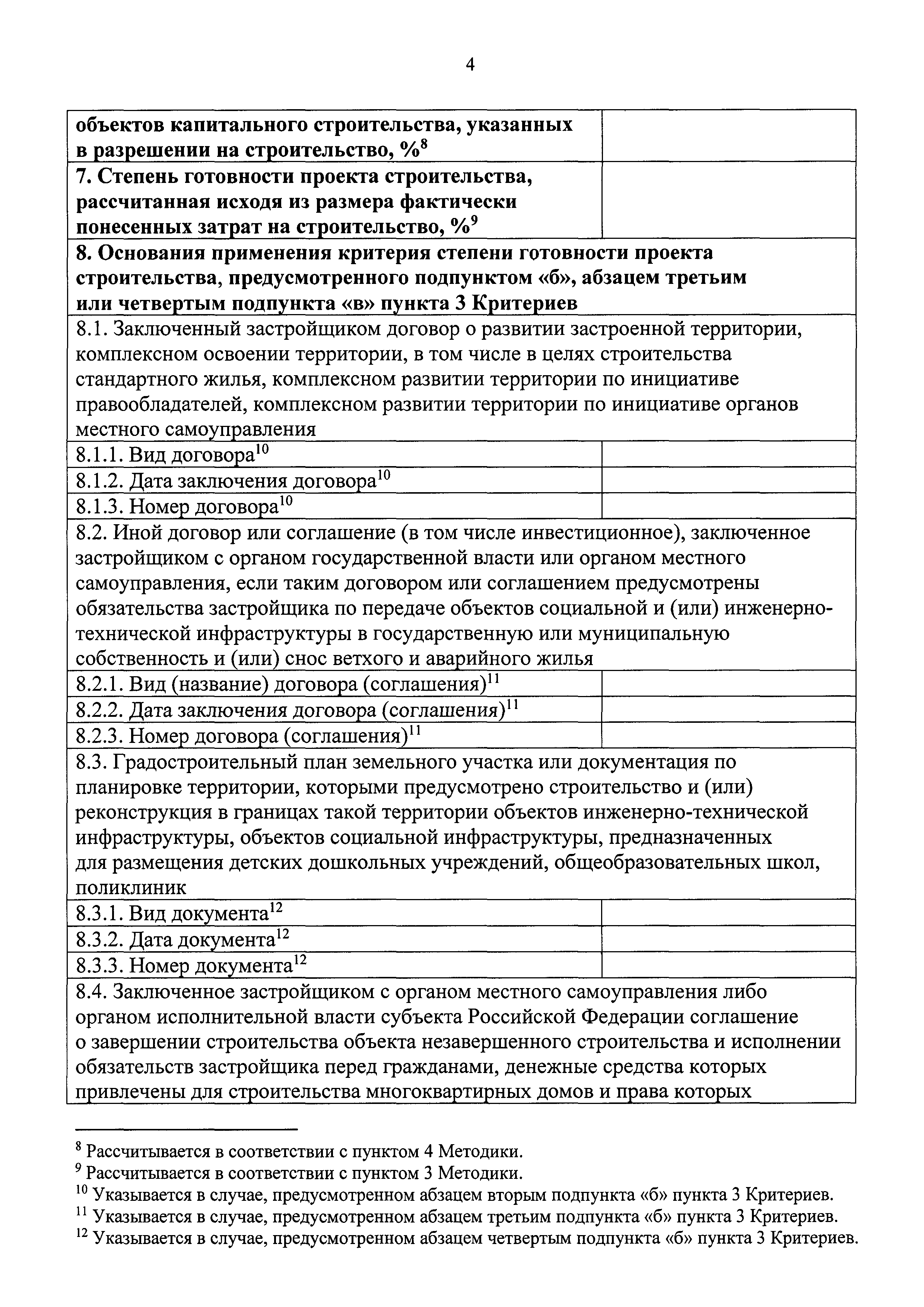 Скачать Форма заявления о готовности проекта строительства