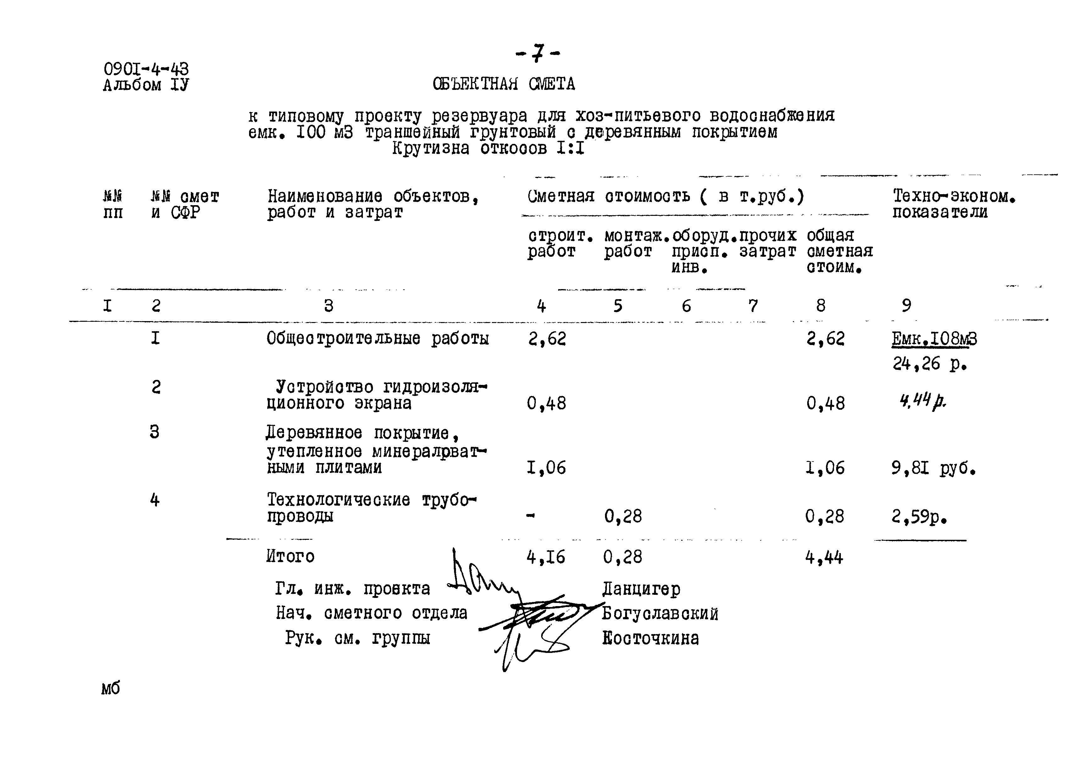 Типовой проект 0901-4-43