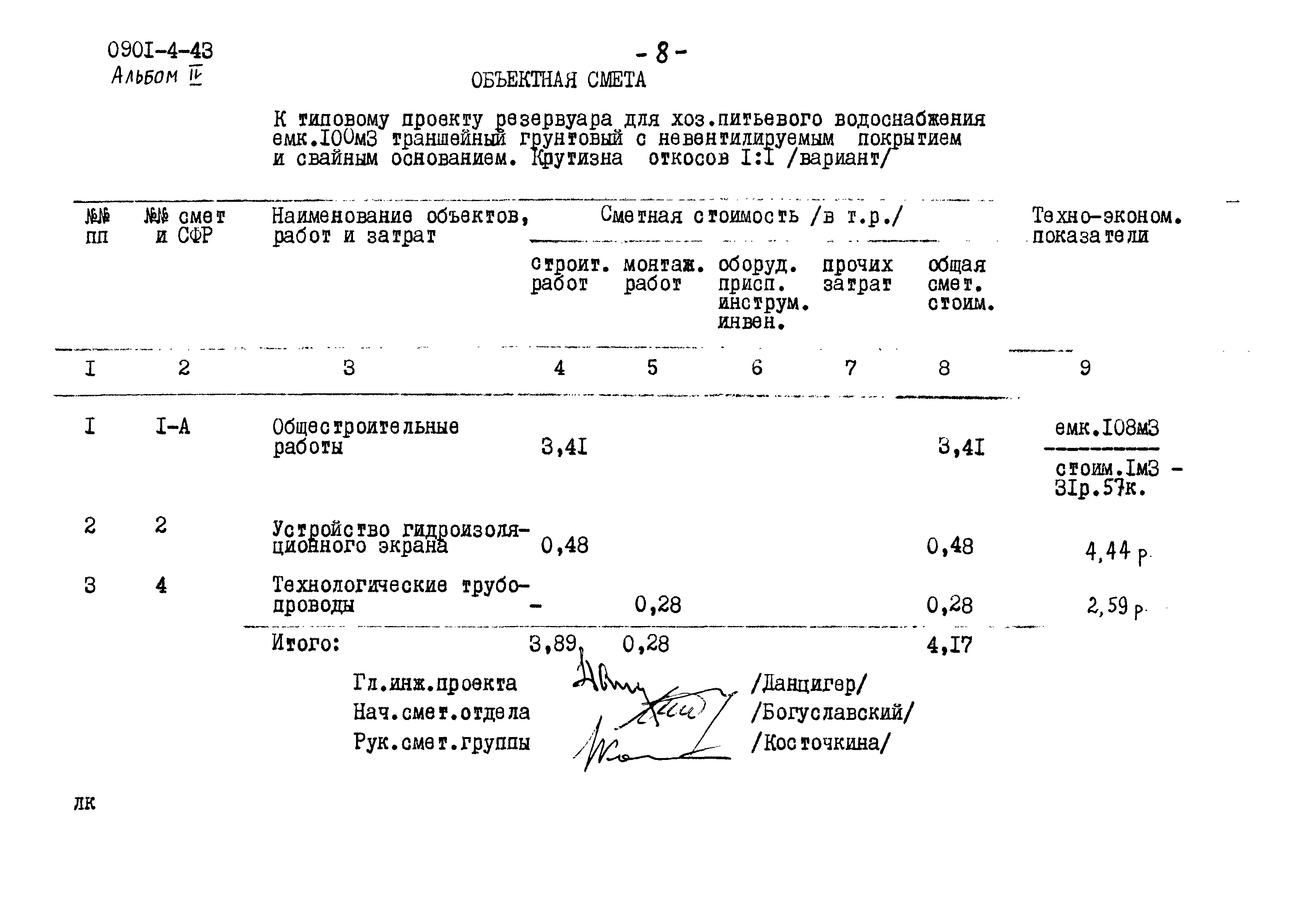 Типовой проект 0901-4-43