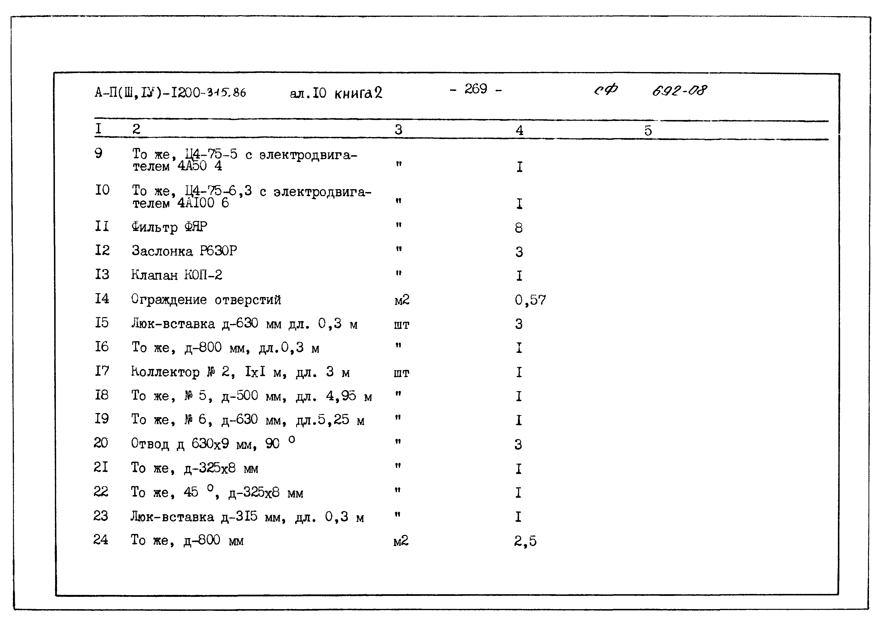 Типовой проект А-II,III,IV-1200-315.86