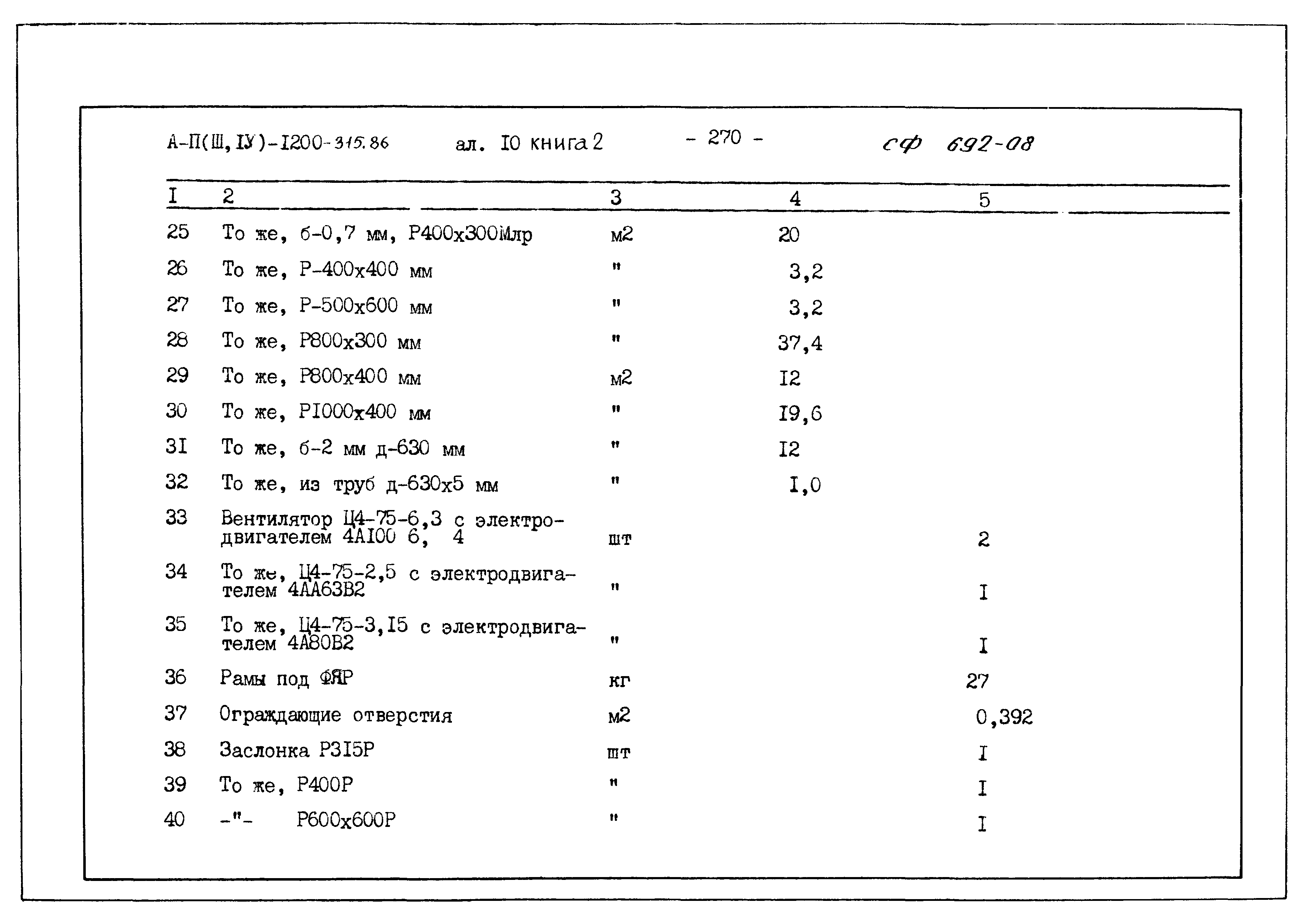 Типовой проект А-II,III,IV-1200-315.86