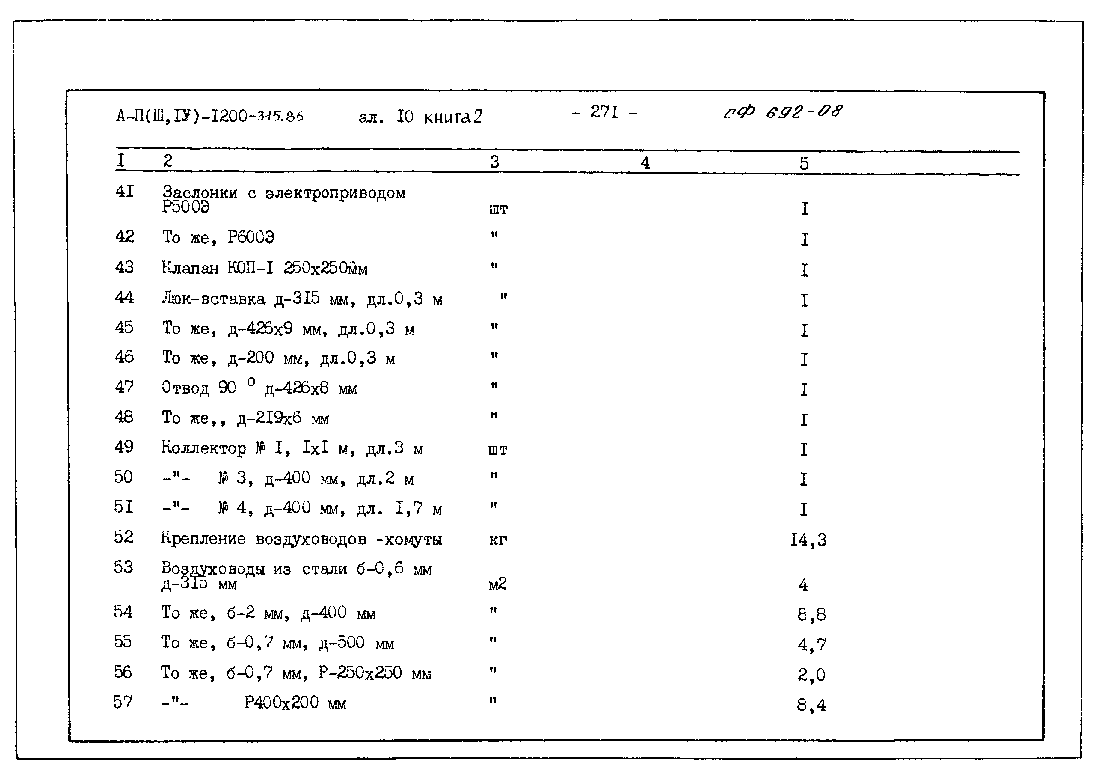 Типовой проект А-II,III,IV-1200-315.86