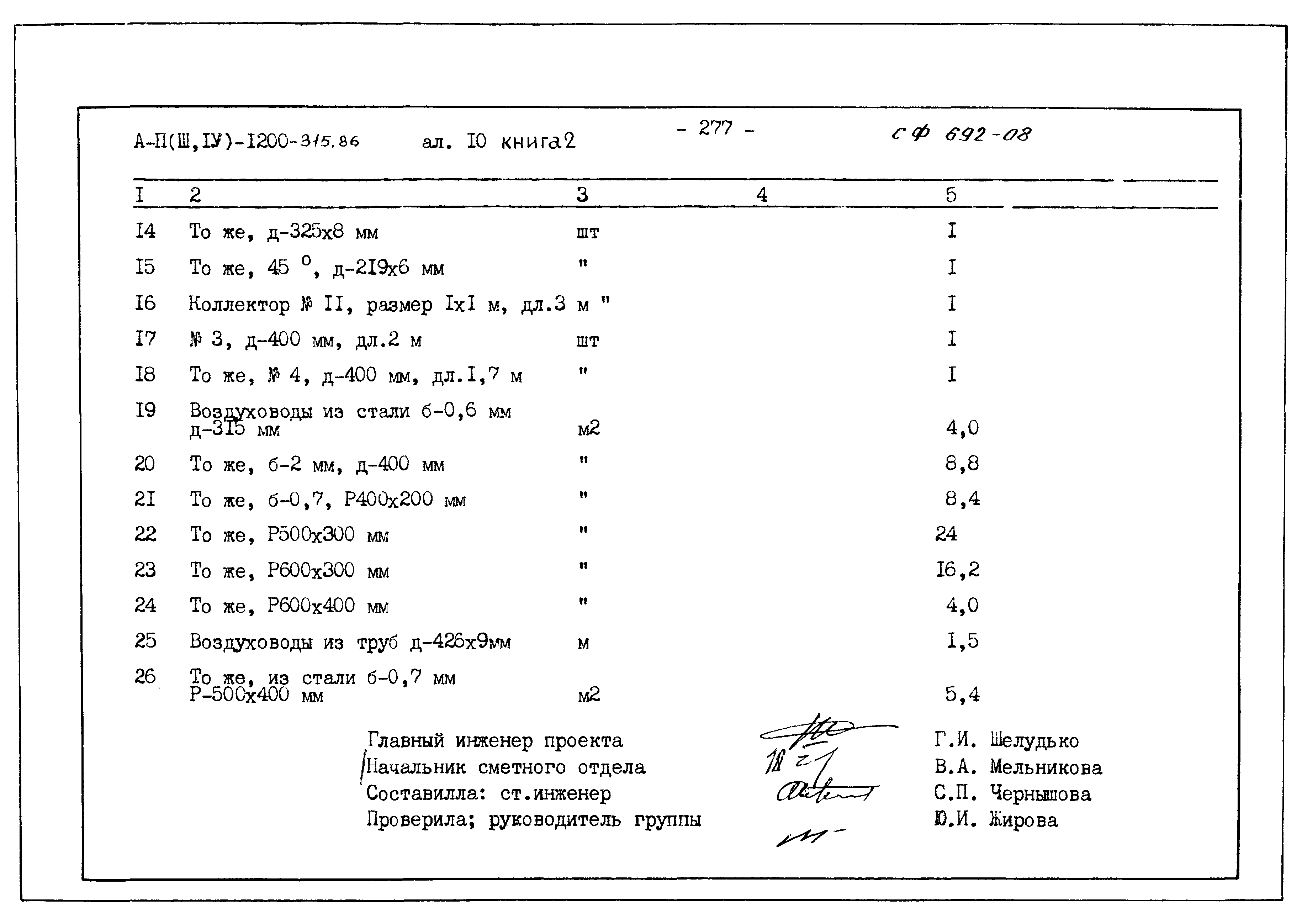 Типовой проект А-II,III,IV-1200-315.86
