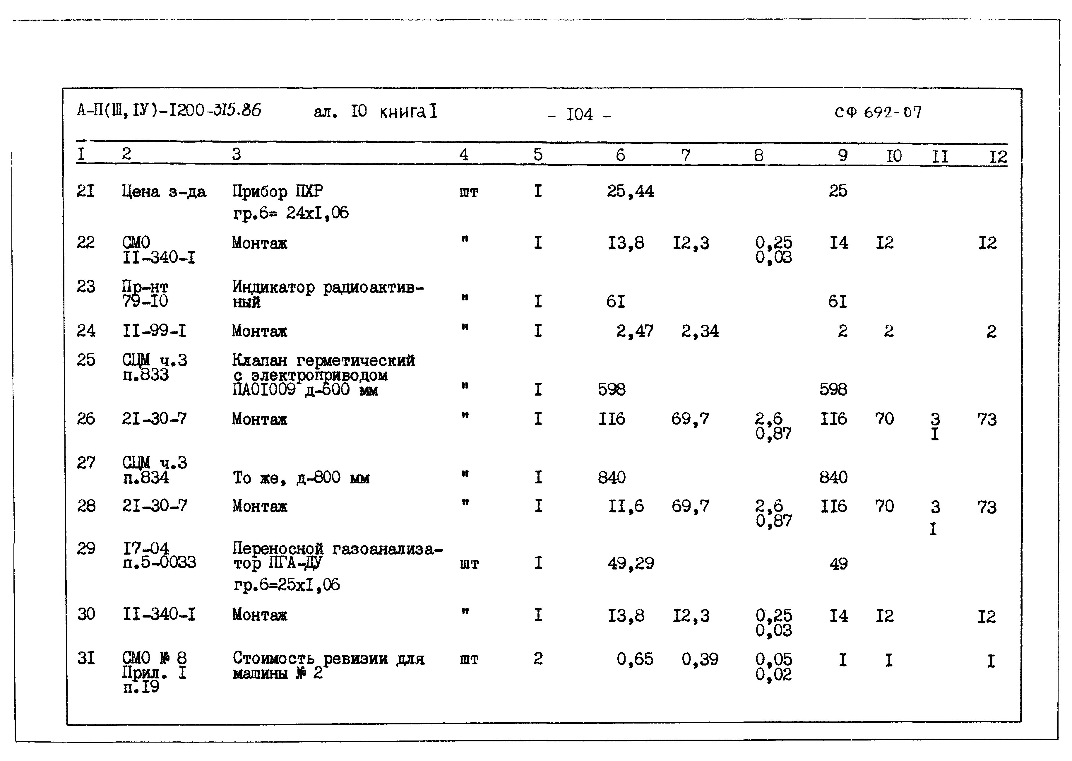Типовой проект А-II,III,IV-1200-315.86
