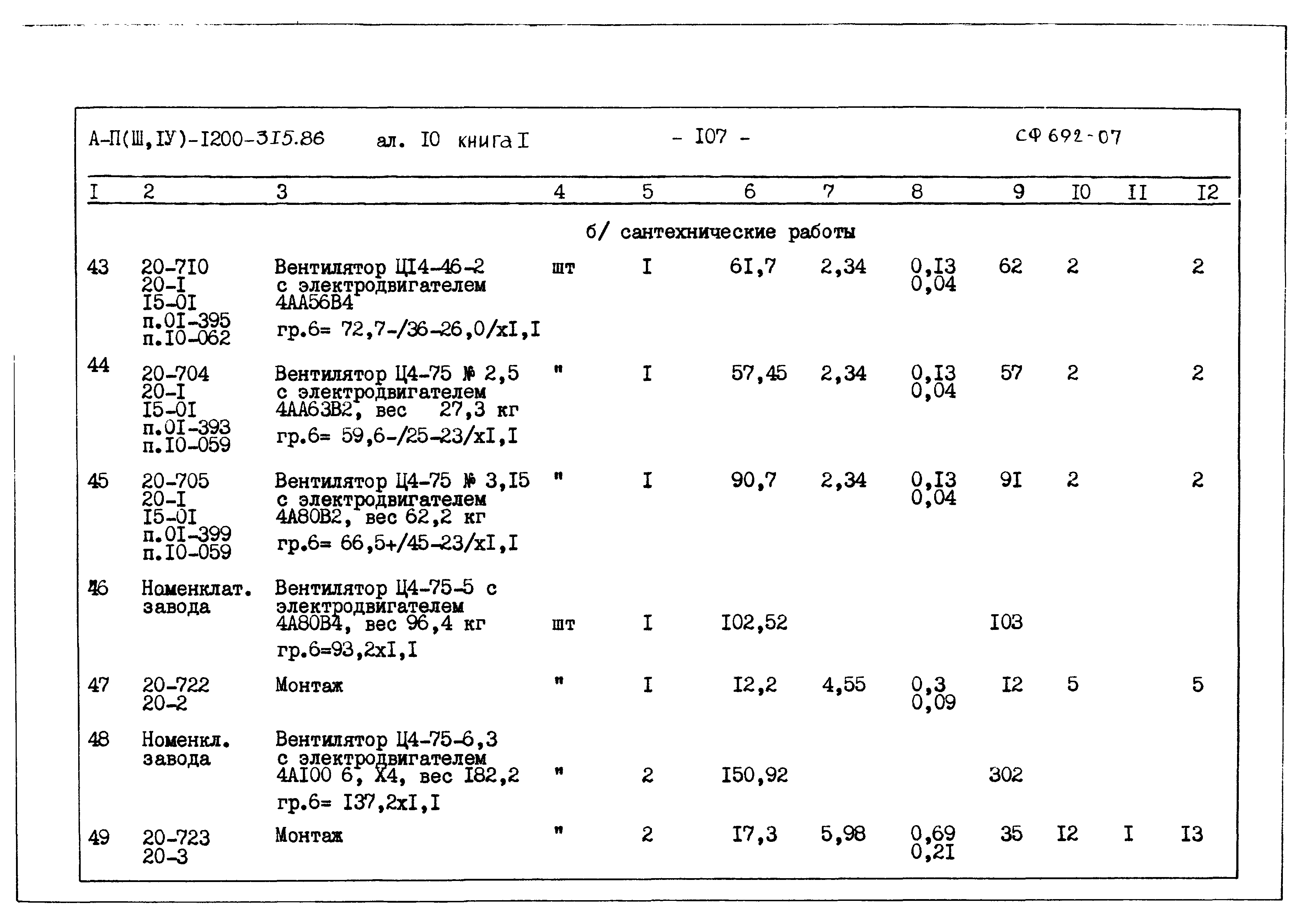 Типовой проект А-II,III,IV-1200-315.86