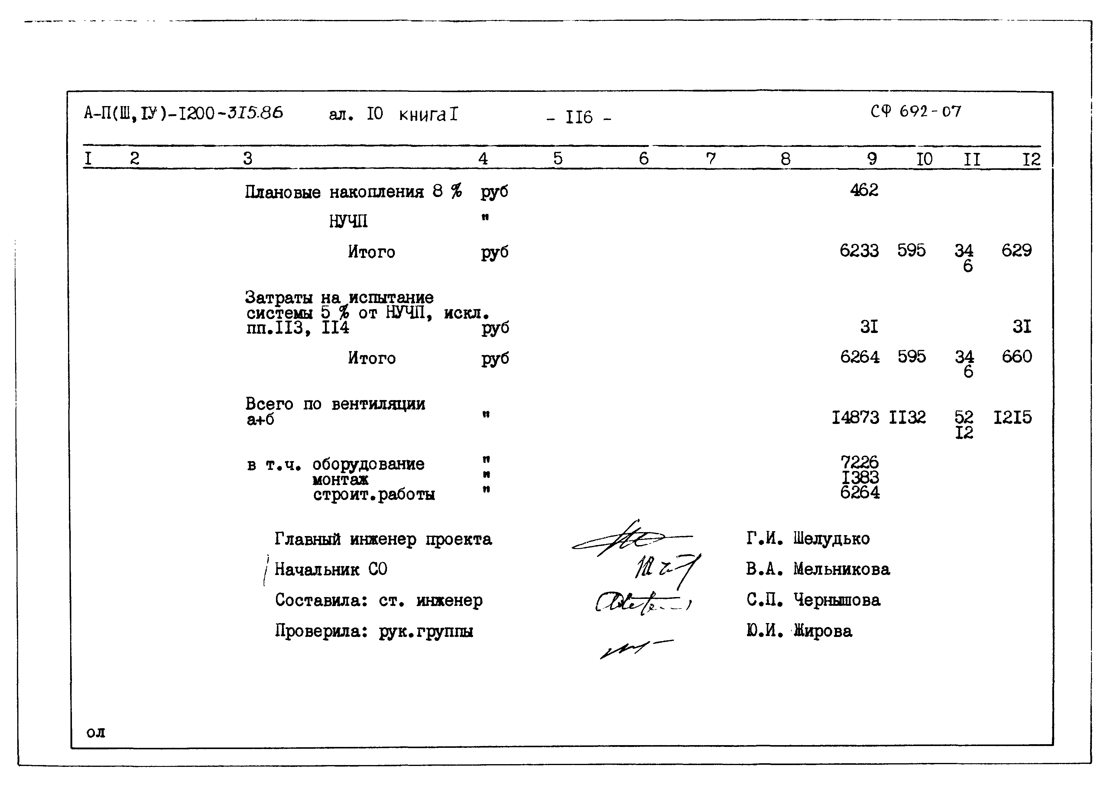 Типовой проект А-II,III,IV-1200-315.86