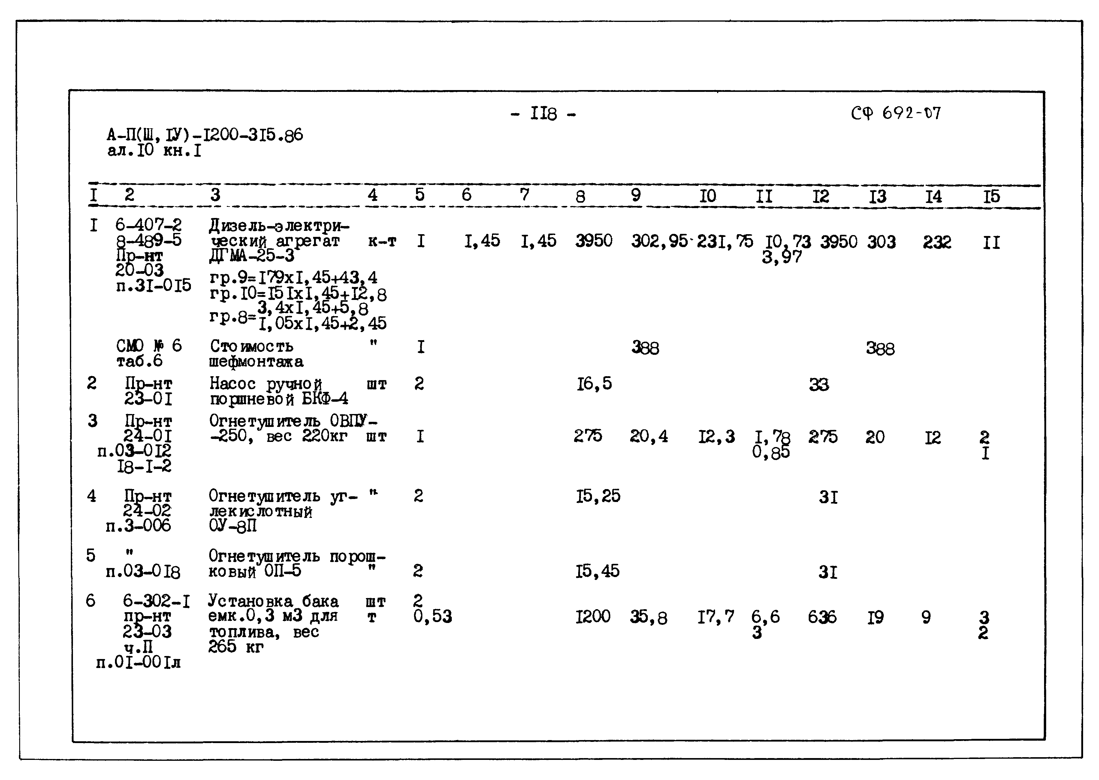 Типовой проект А-II,III,IV-1200-315.86