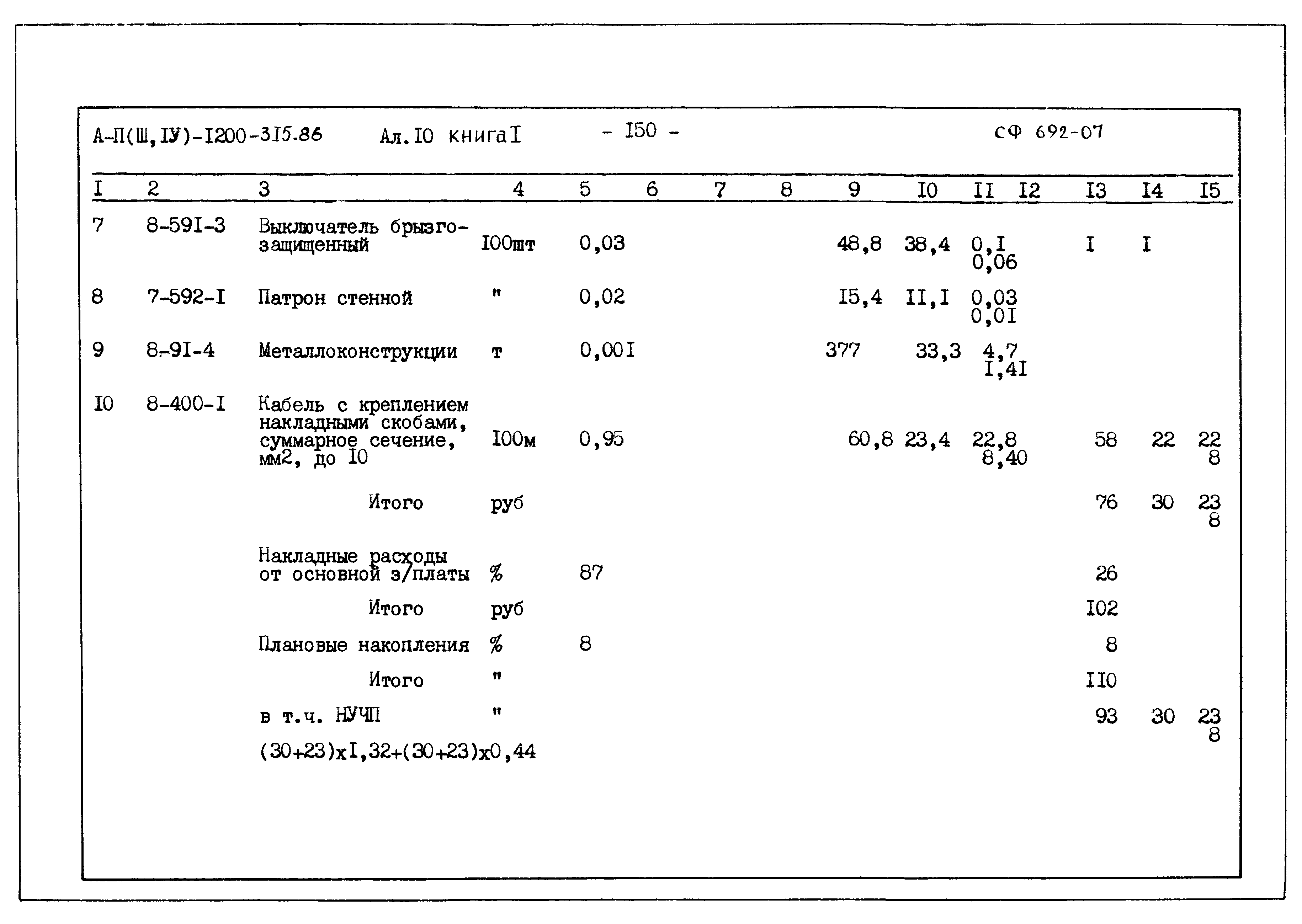 Типовой проект А-II,III,IV-1200-315.86