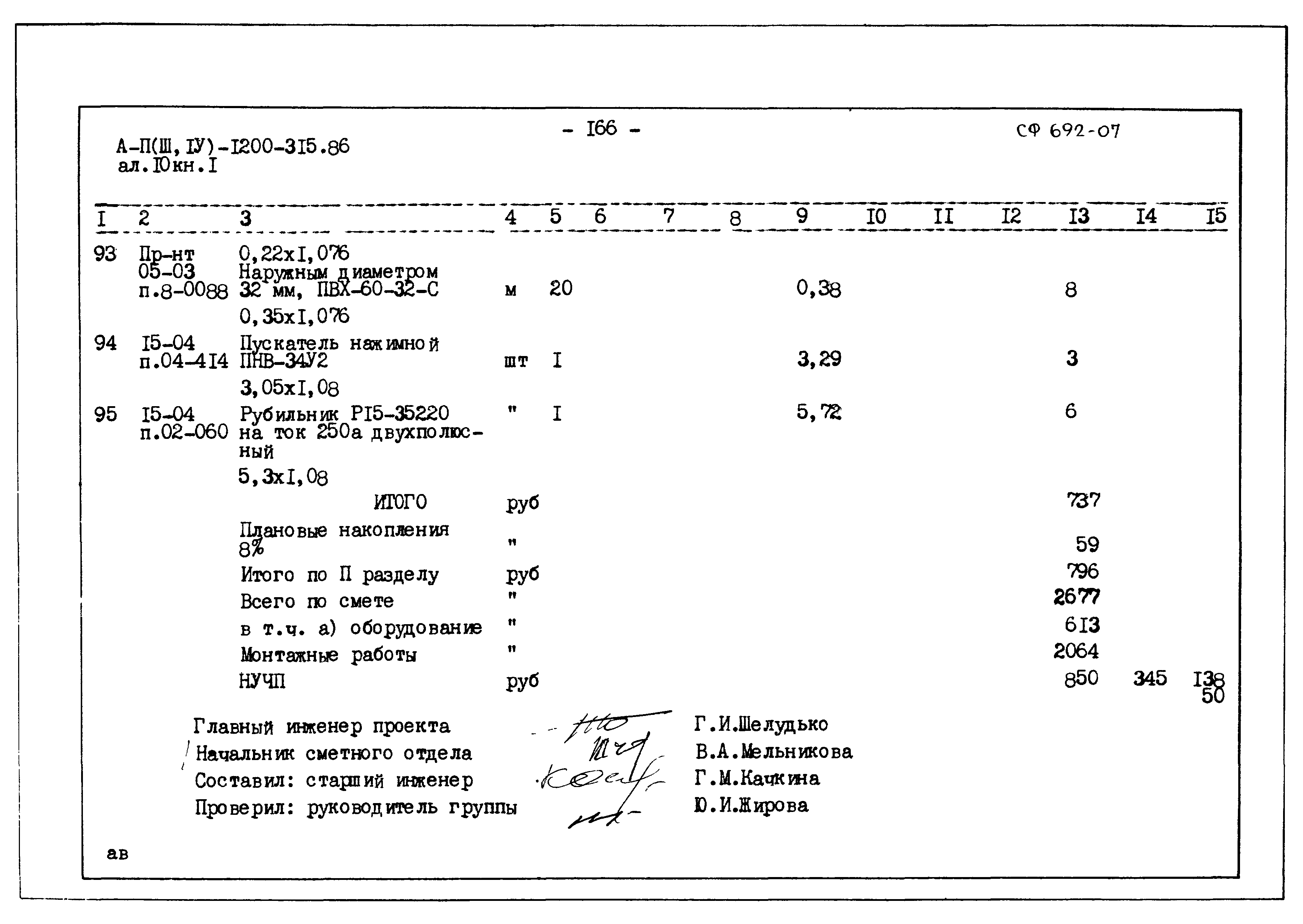 Типовой проект А-II,III,IV-1200-315.86