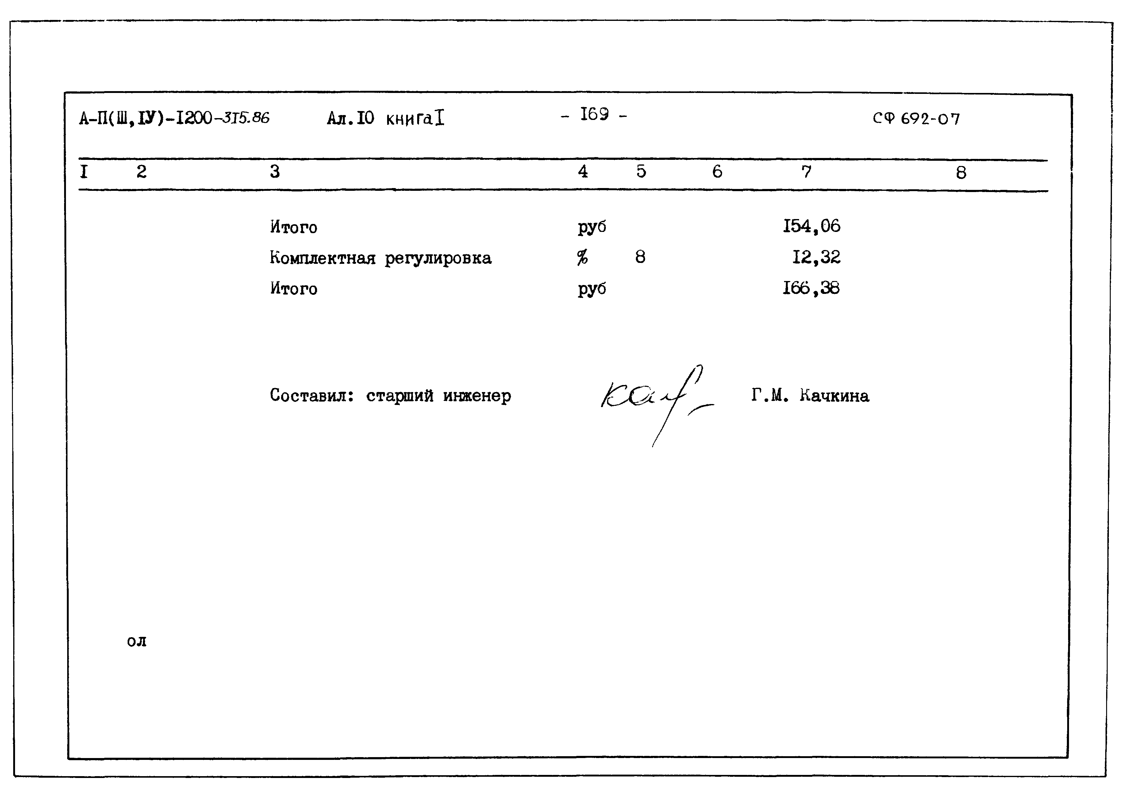 Типовой проект А-II,III,IV-1200-315.86