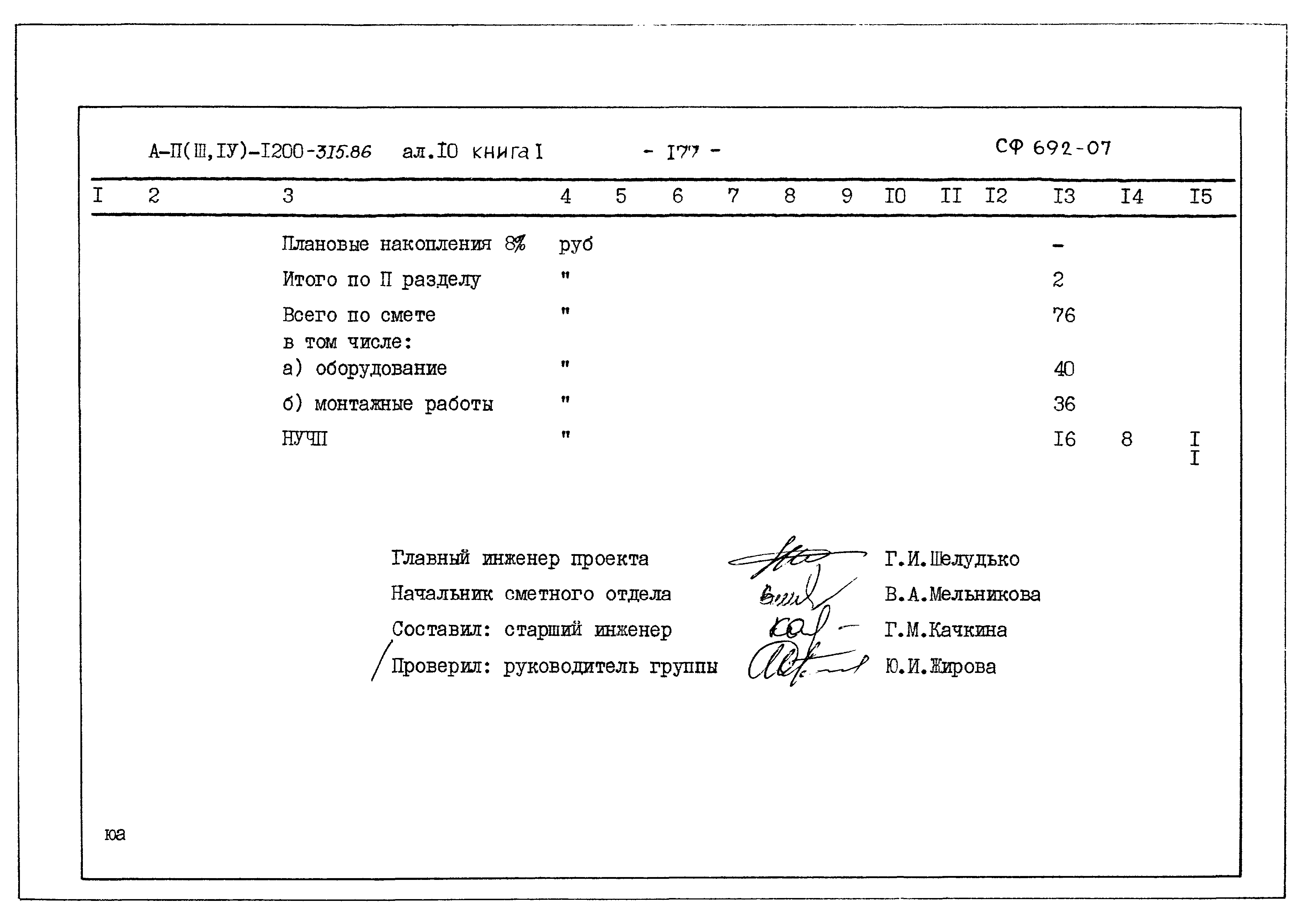Типовой проект А-II,III,IV-1200-315.86