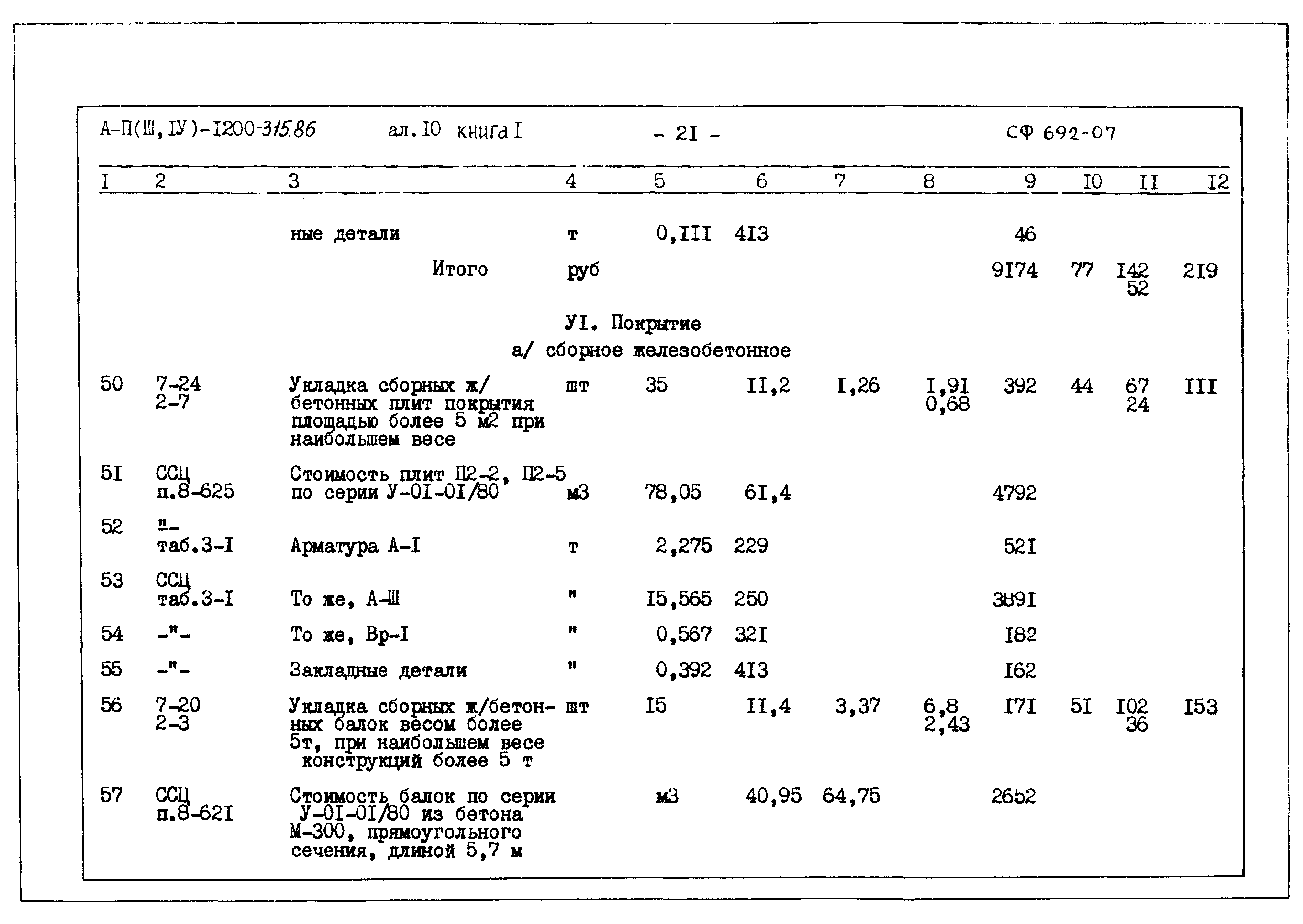 Типовой проект А-II,III,IV-1200-315.86