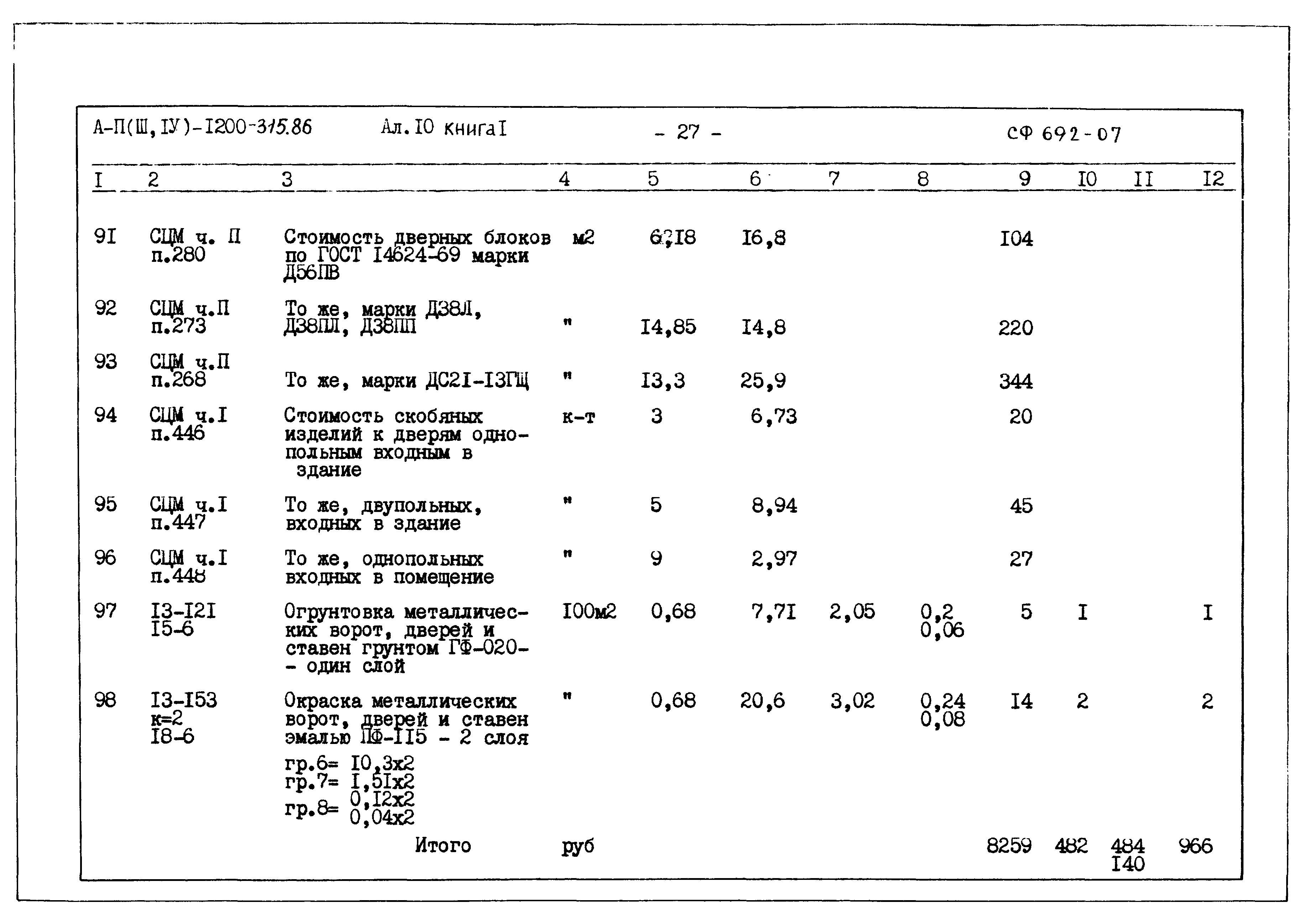Типовой проект А-II,III,IV-1200-315.86