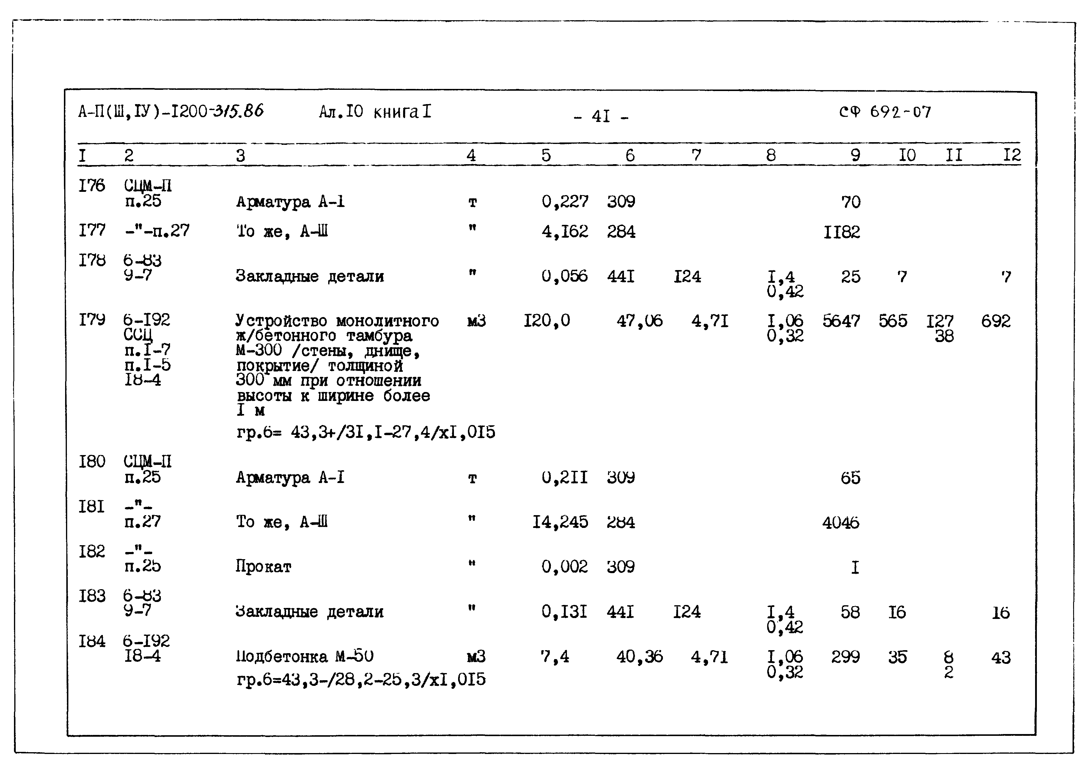 Типовой проект А-II,III,IV-1200-315.86