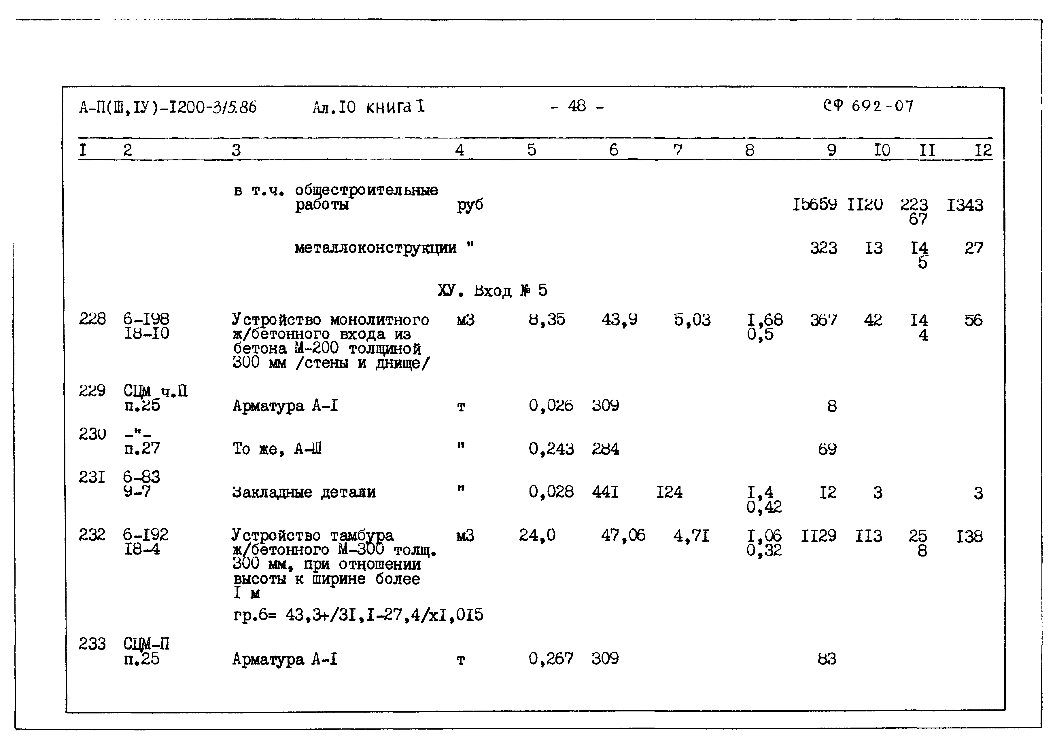 Типовой проект А-II,III,IV-1200-315.86