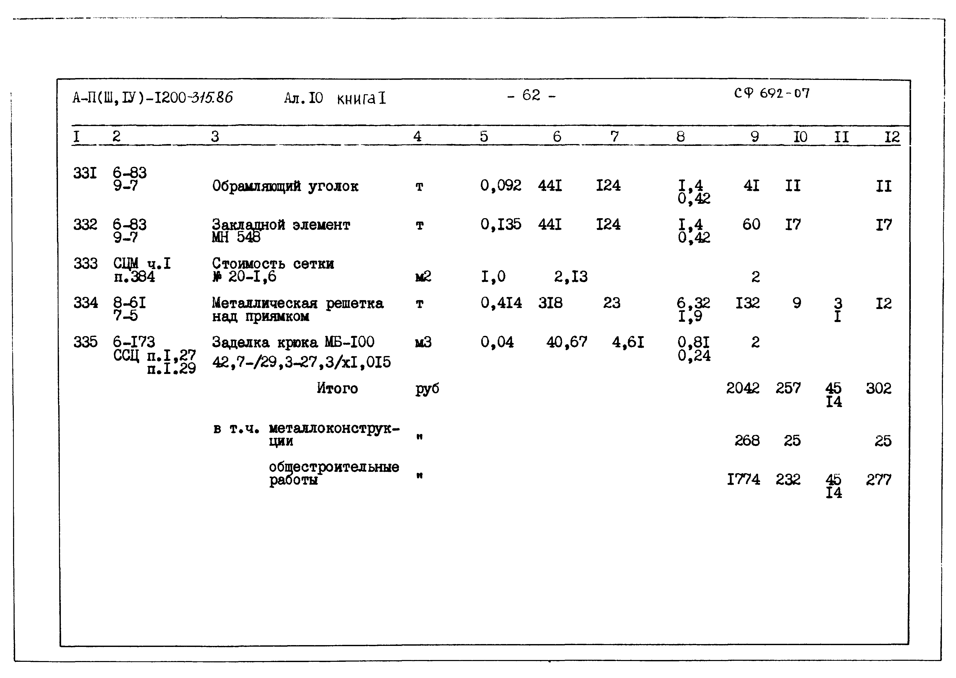 Типовой проект А-II,III,IV-1200-315.86