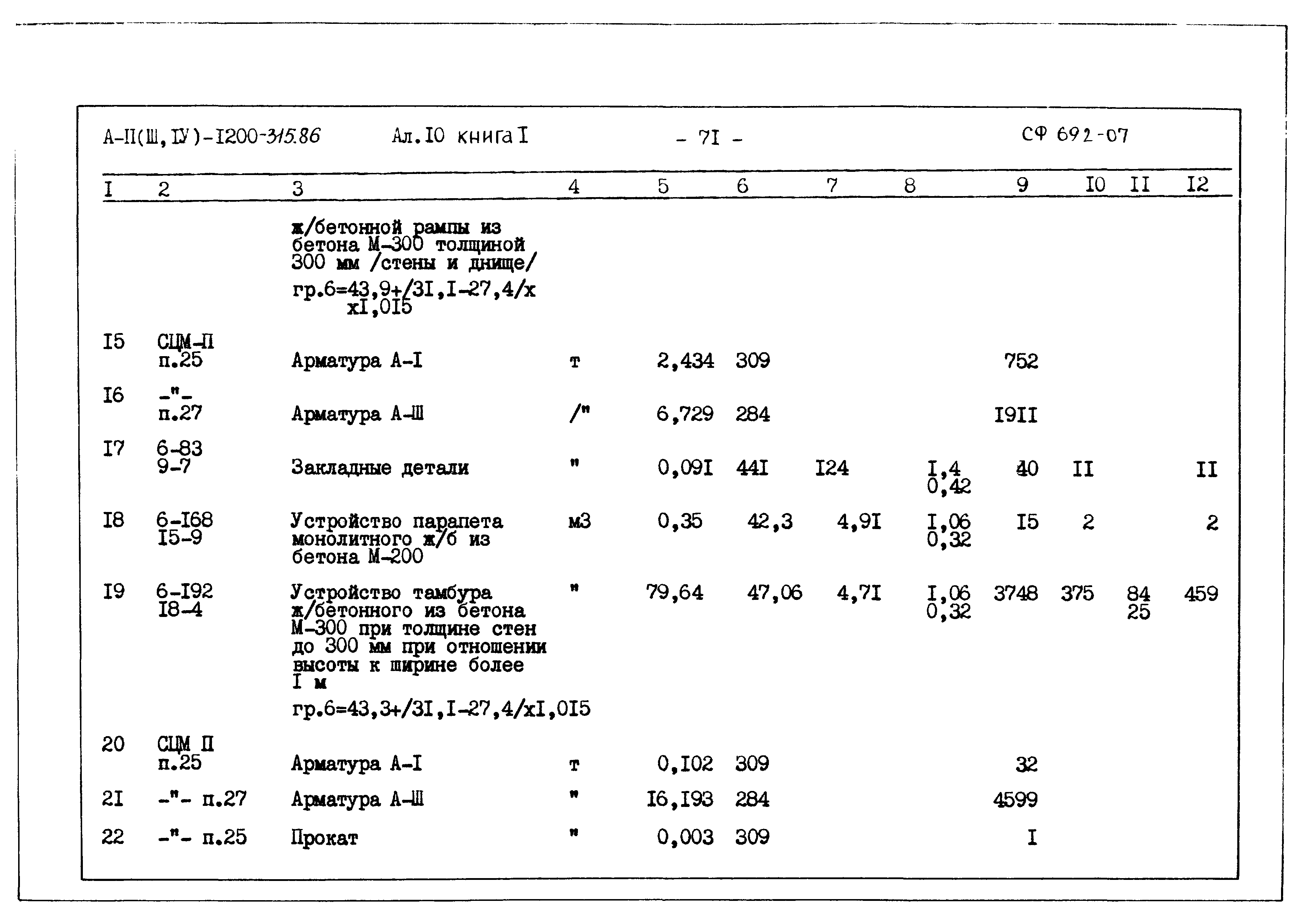 Типовой проект А-II,III,IV-1200-315.86