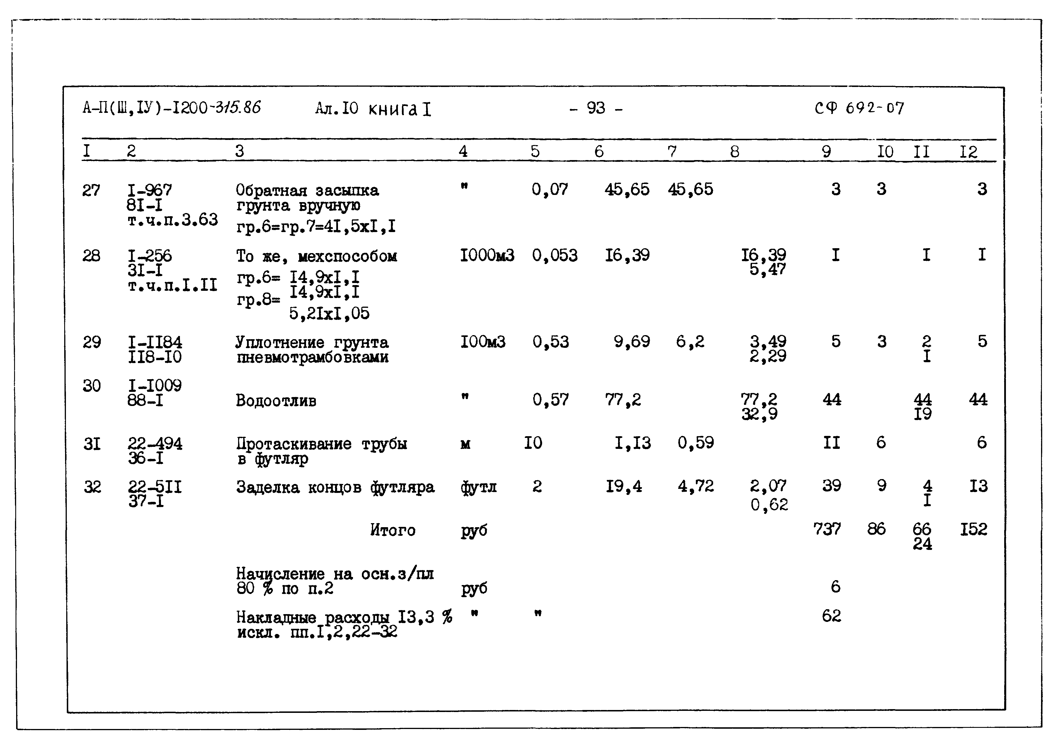 Типовой проект А-II,III,IV-1200-315.86