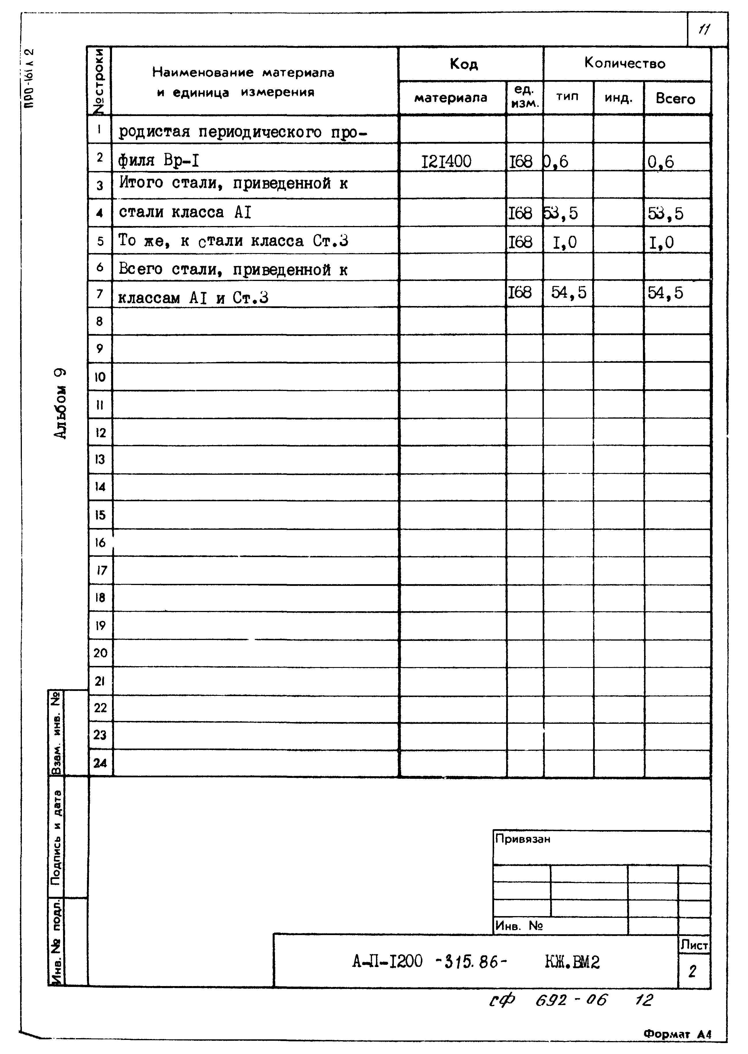 Типовой проект А-II,III,IV-1200-315.86