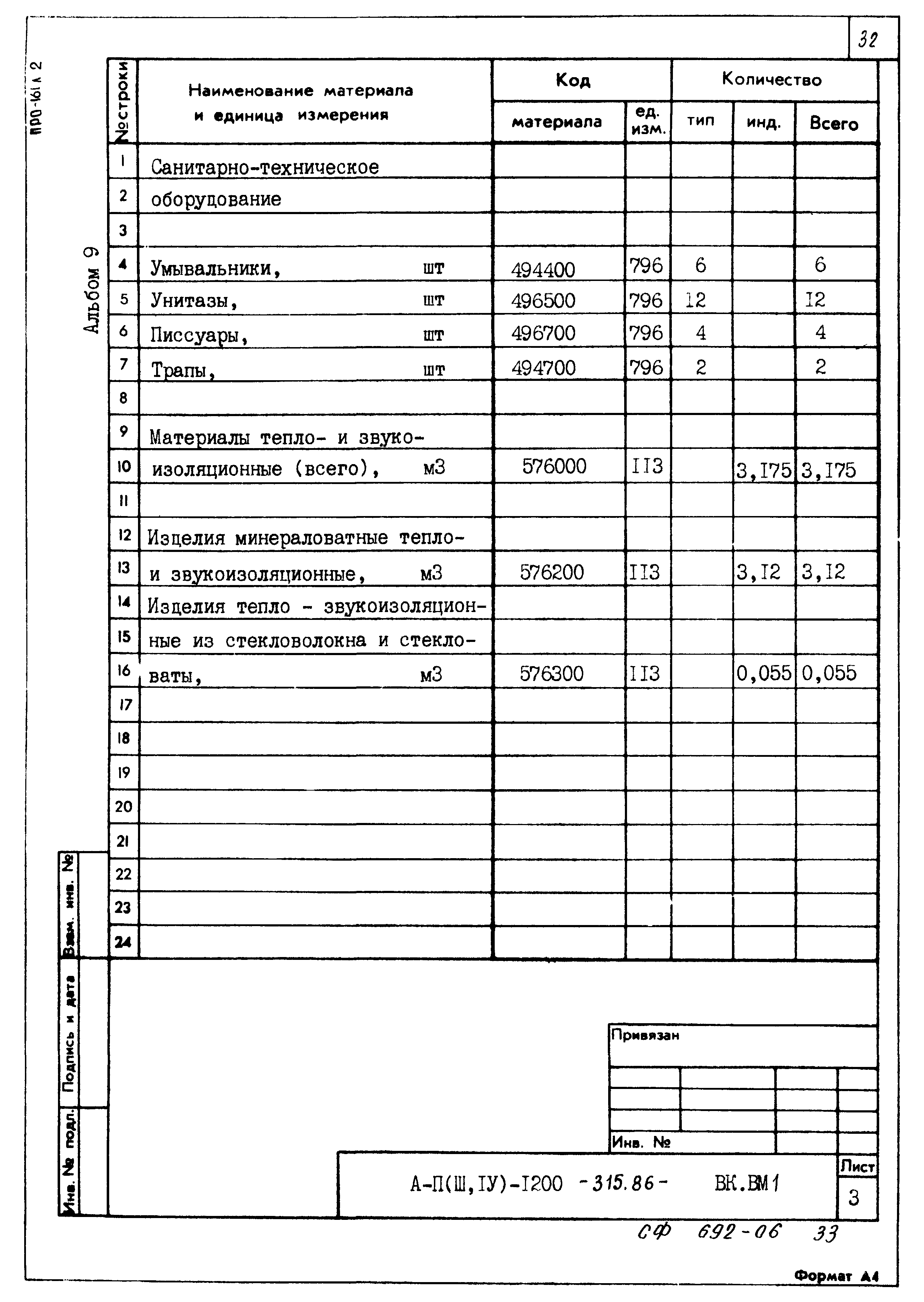 Типовой проект А-II,III,IV-1200-315.86