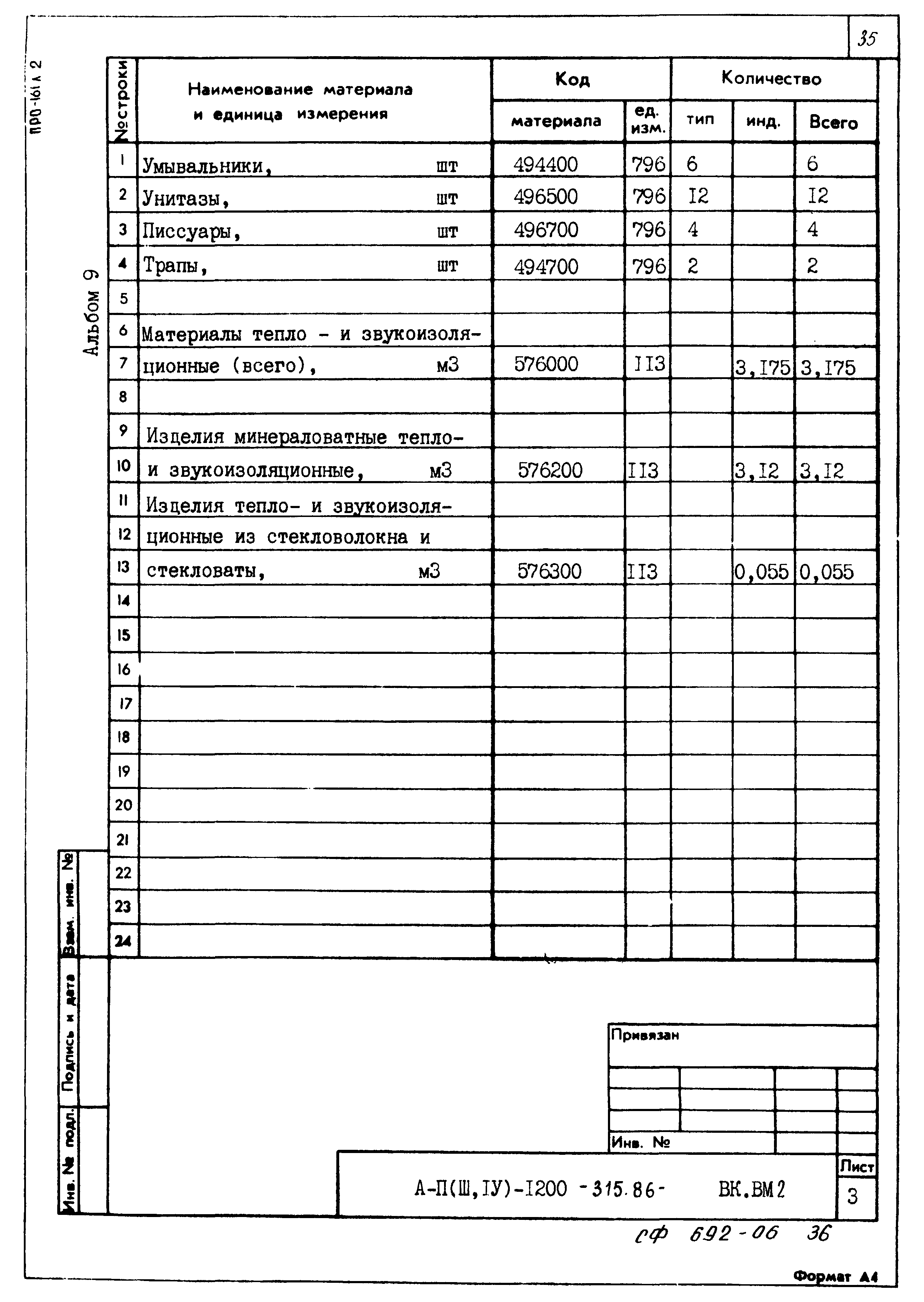 Типовой проект А-II,III,IV-1200-315.86
