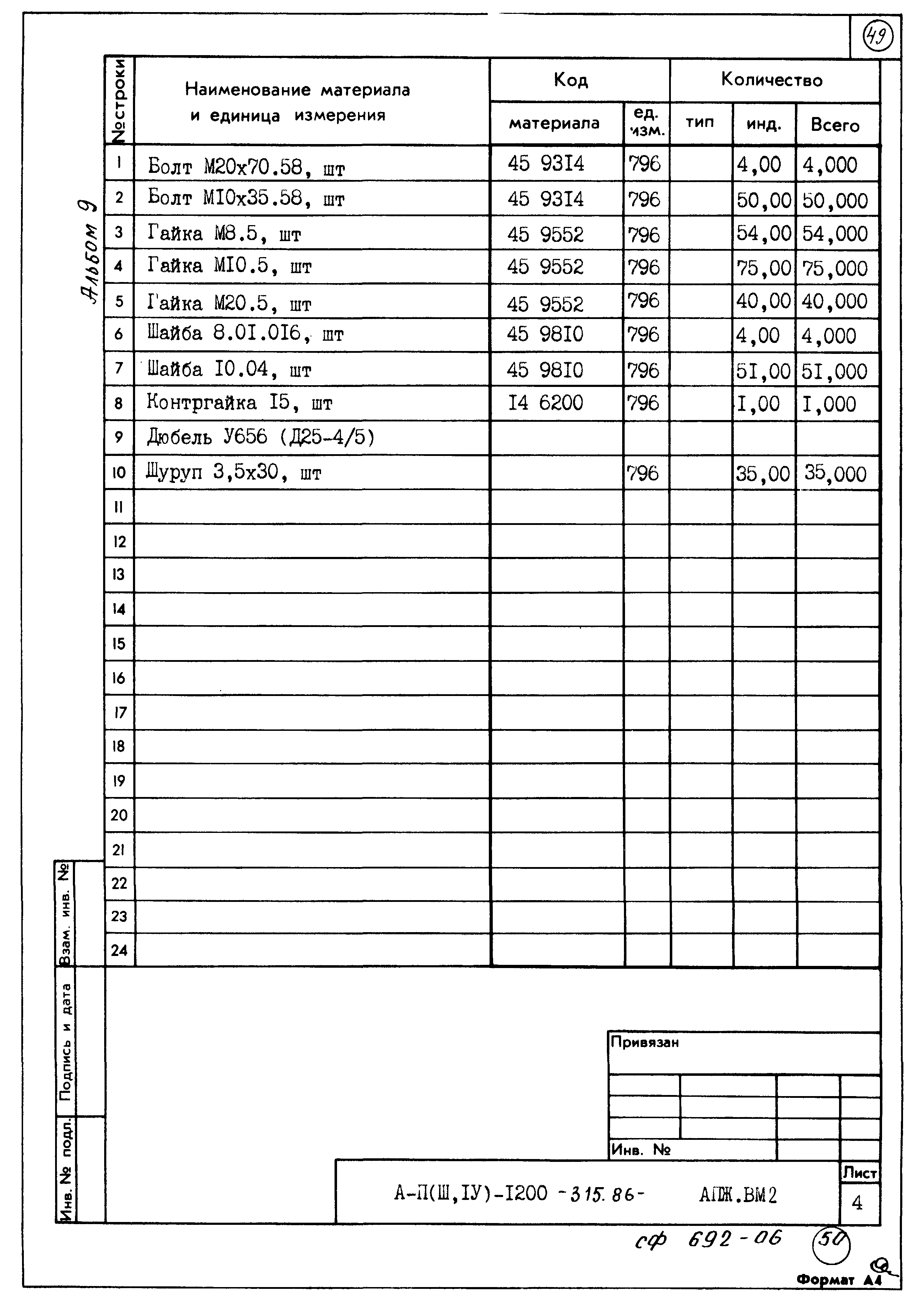 Типовой проект А-II,III,IV-1200-315.86
