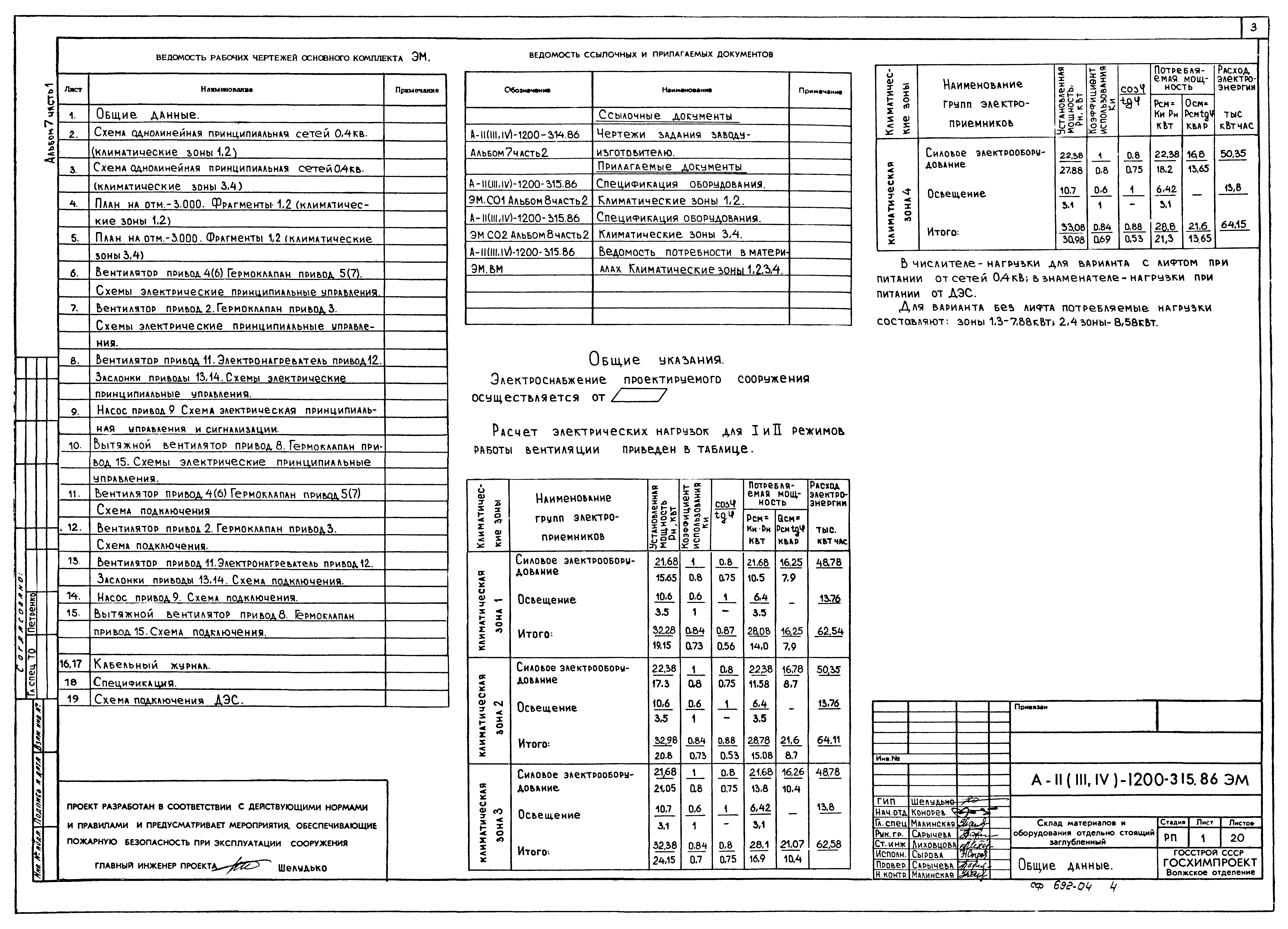 Типовой проект А-II,III,IV-1200-315.86