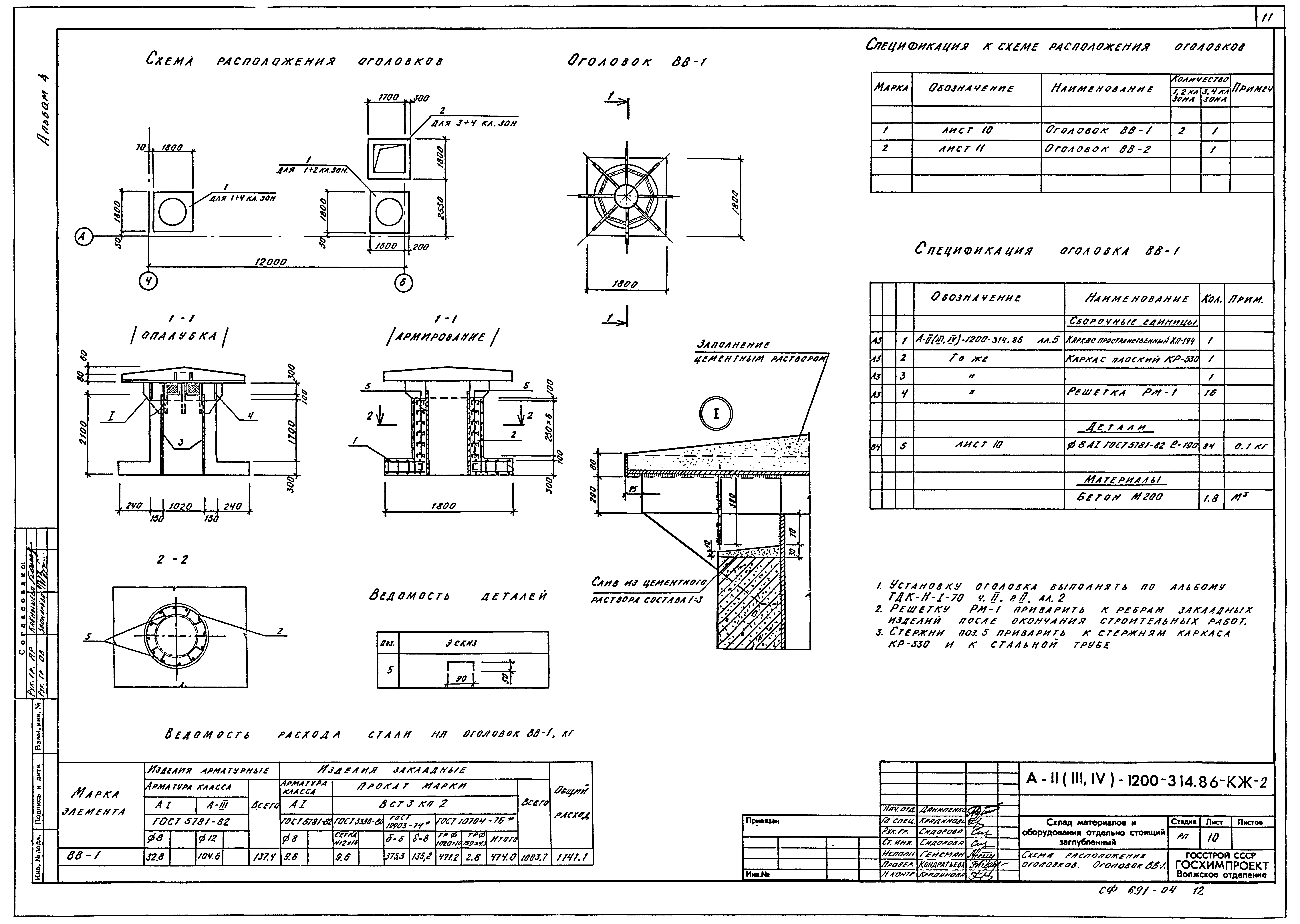 Типовой проект А-II,III,IV-1200-315.86