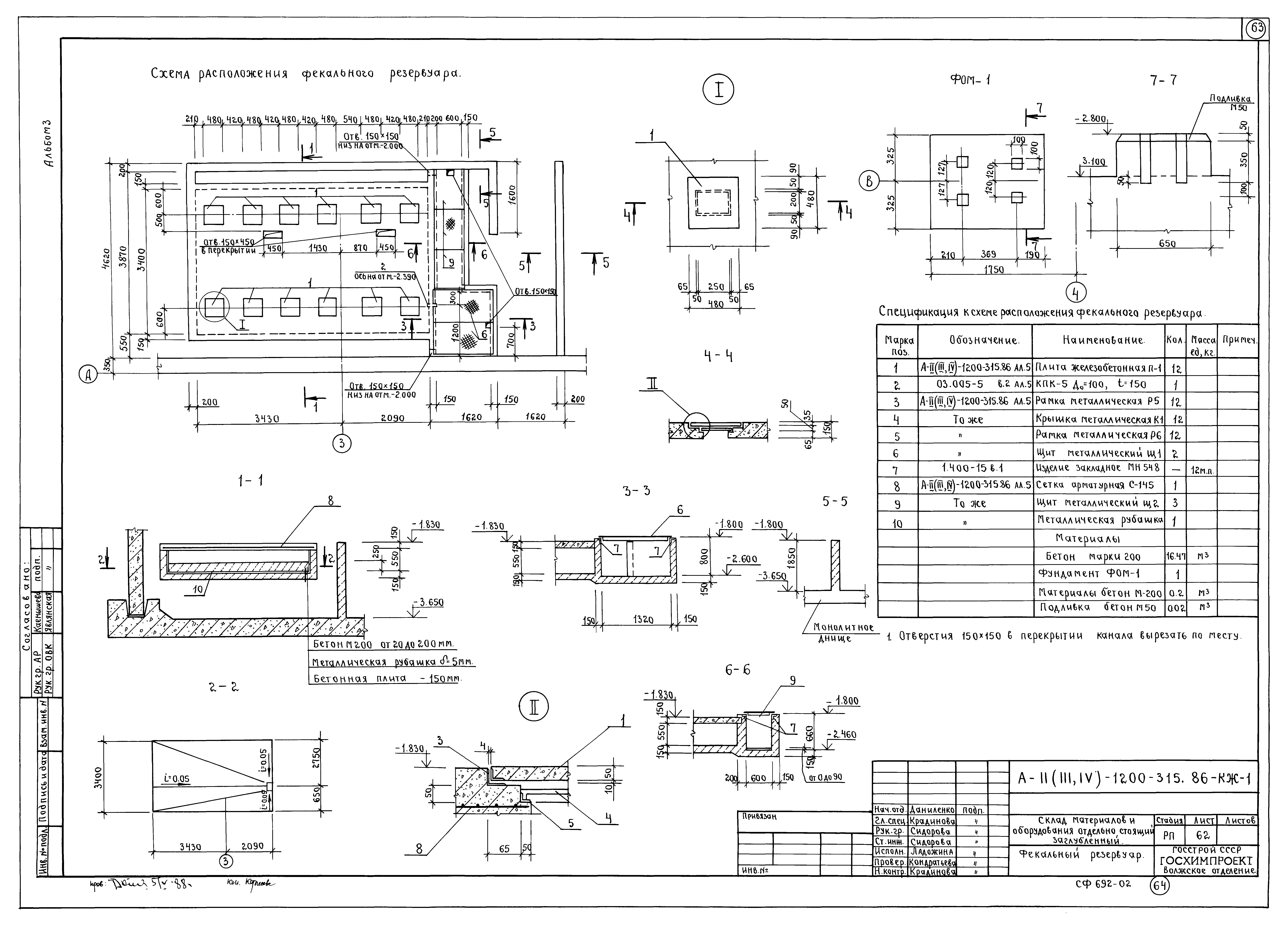 Типовой проект А-II,III,IV-1200-315.86