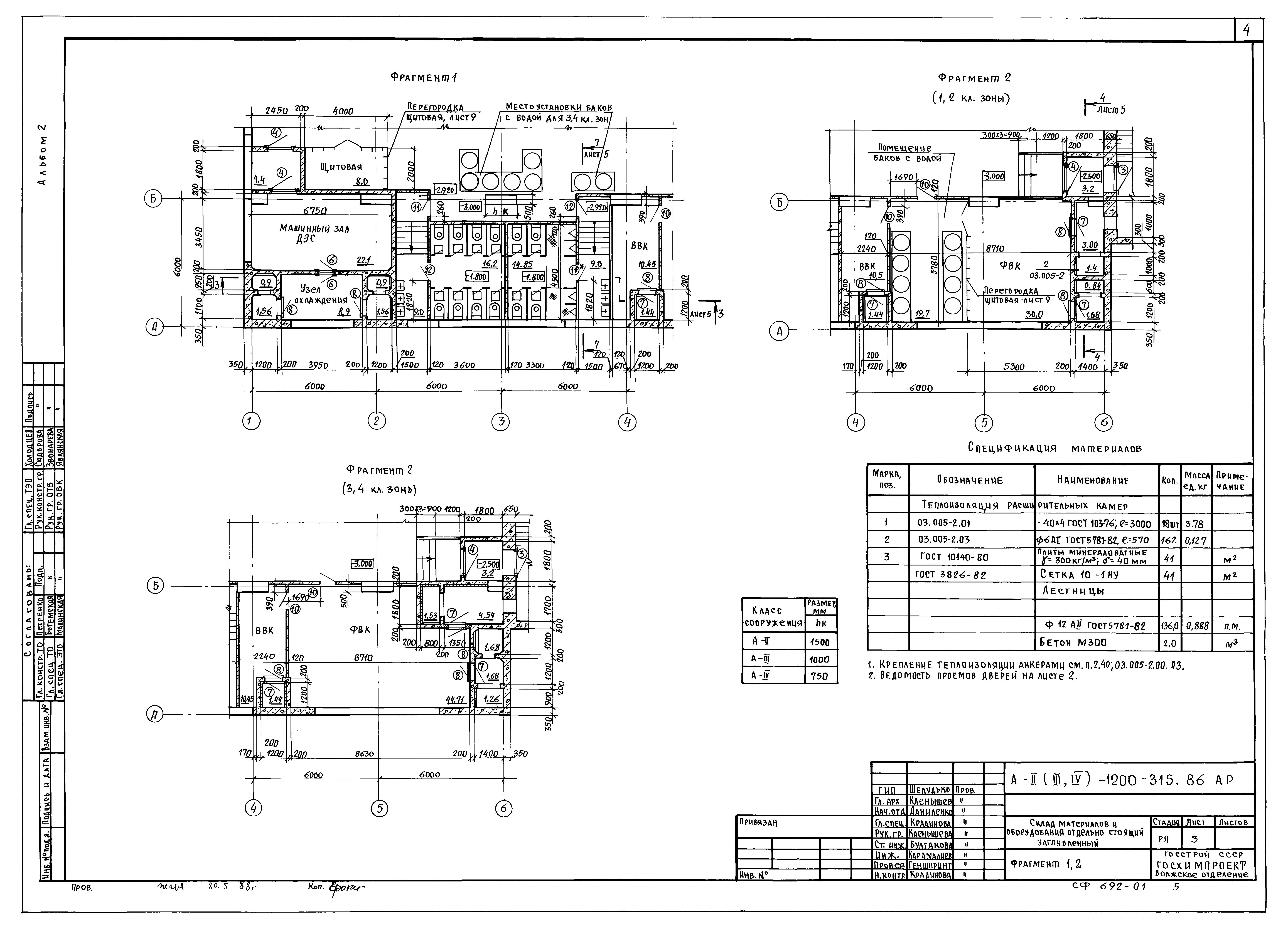 Типовой проект А-II,III,IV-1200-315.86